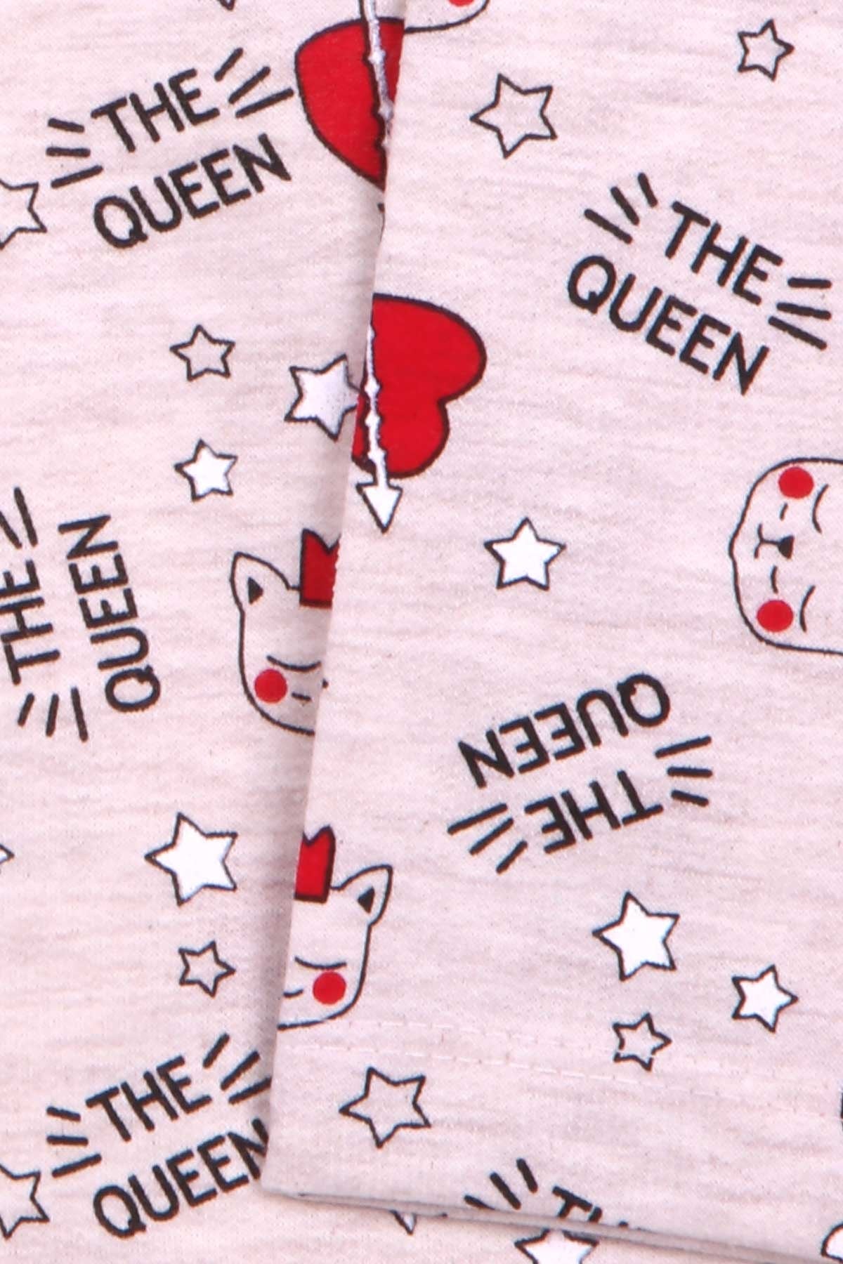 Breeze Kız Çocuk Pijama Takımı Kedi Desenli Bej (4-8 Yaş)