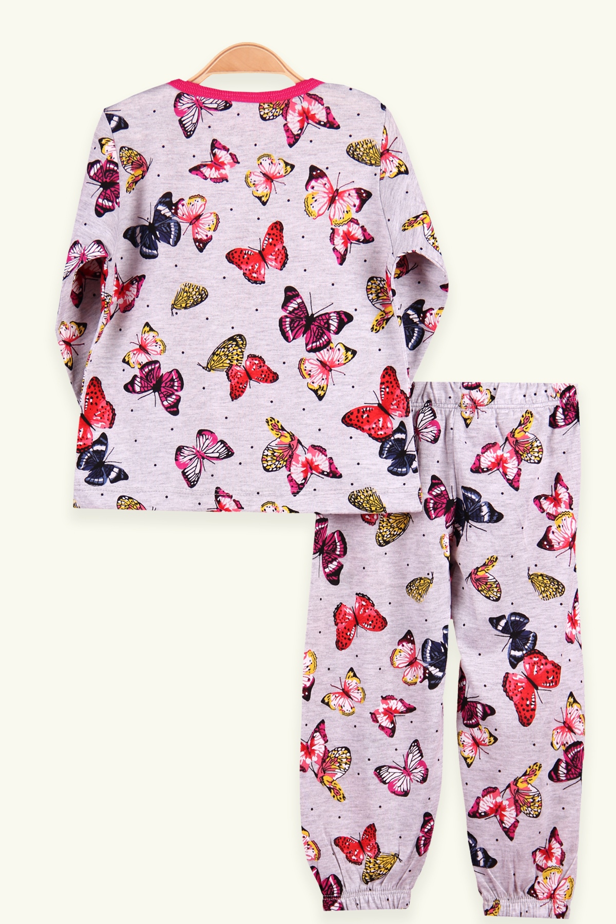 Breeze Kız Çocuk Pijama Takımı Kelebek Desenli Pembe (2-6 Yaş)