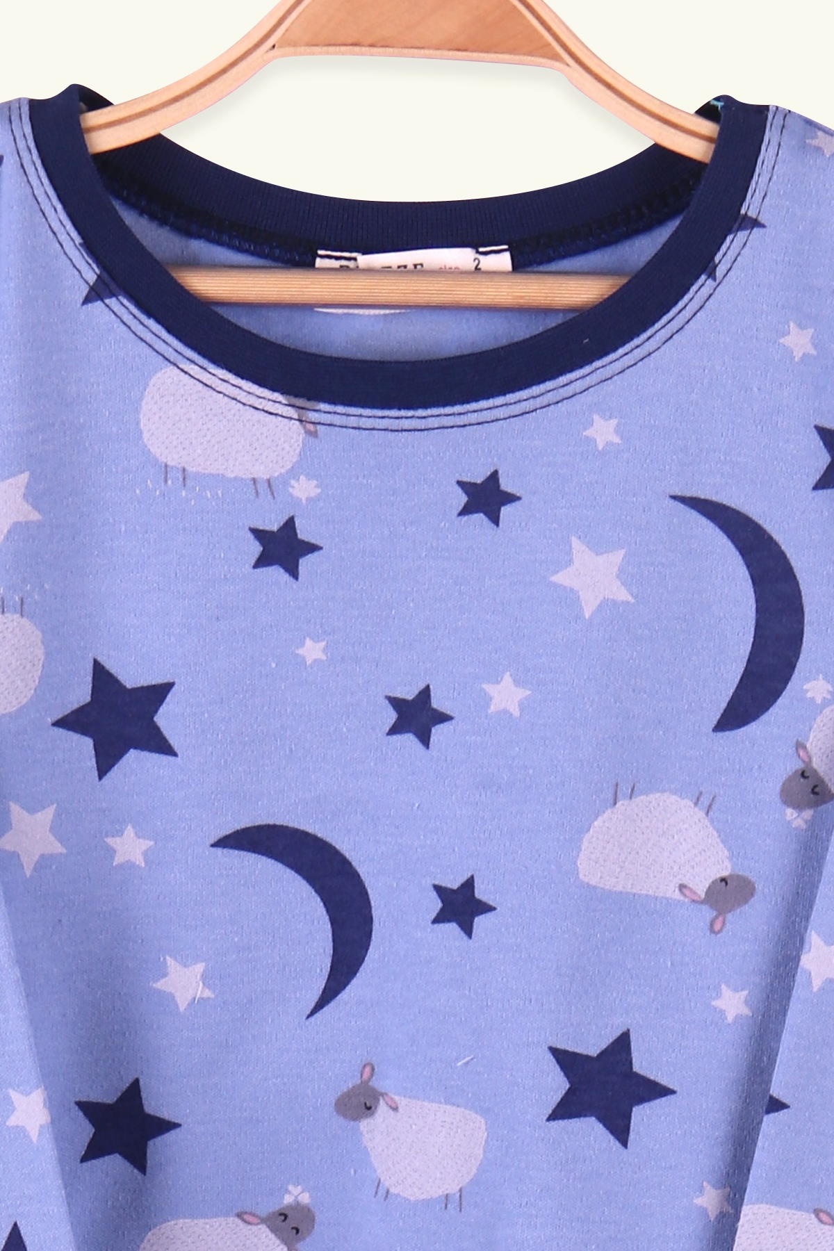 Breeze Kız Çocuk Pijama Takımı Kuzucuk Desenli Mavi (2-6 Yaş)