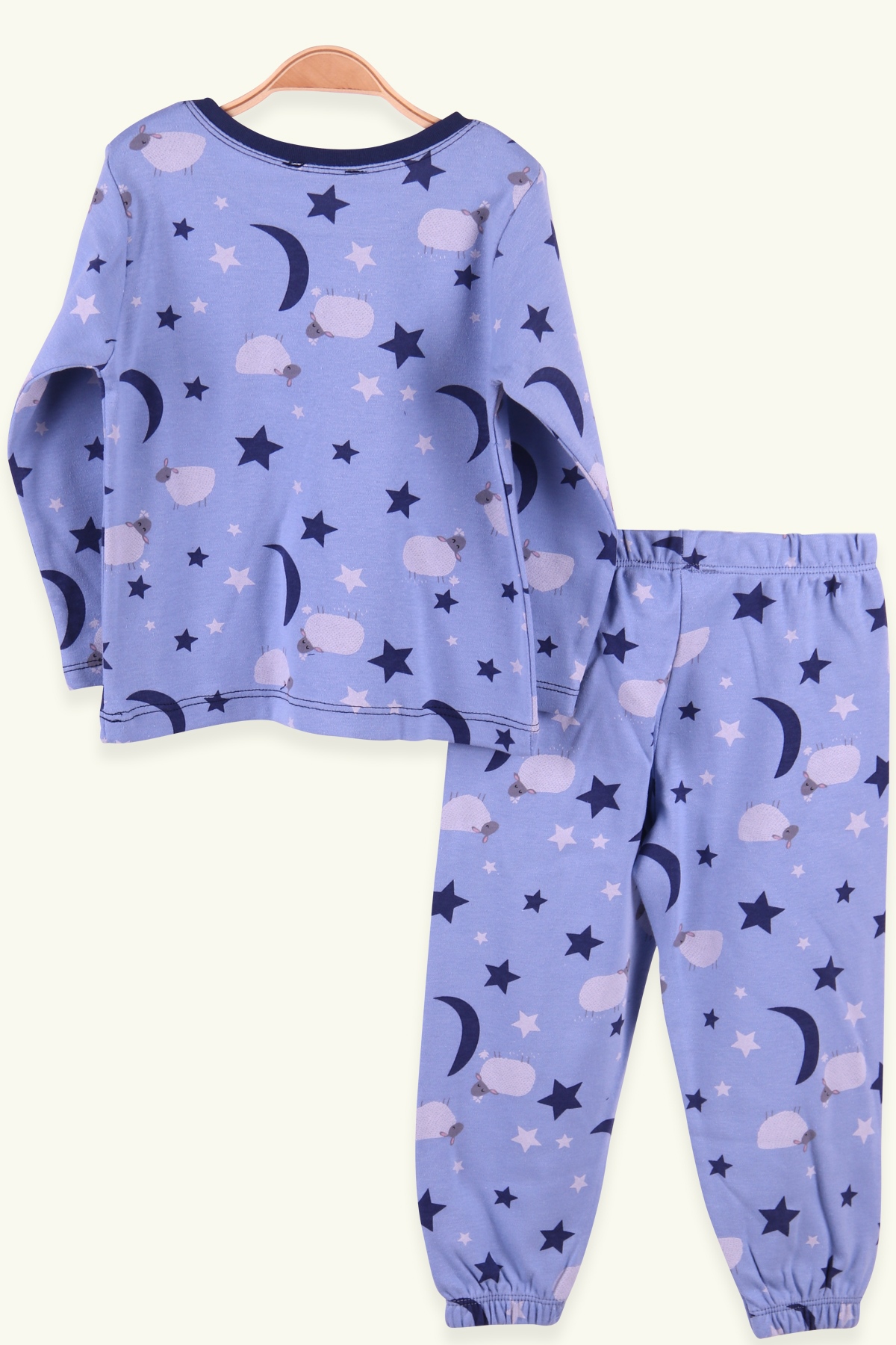 Breeze Kız Çocuk Pijama Takımı Kuzucuk Desenli Mavi (2-6 Yaş)