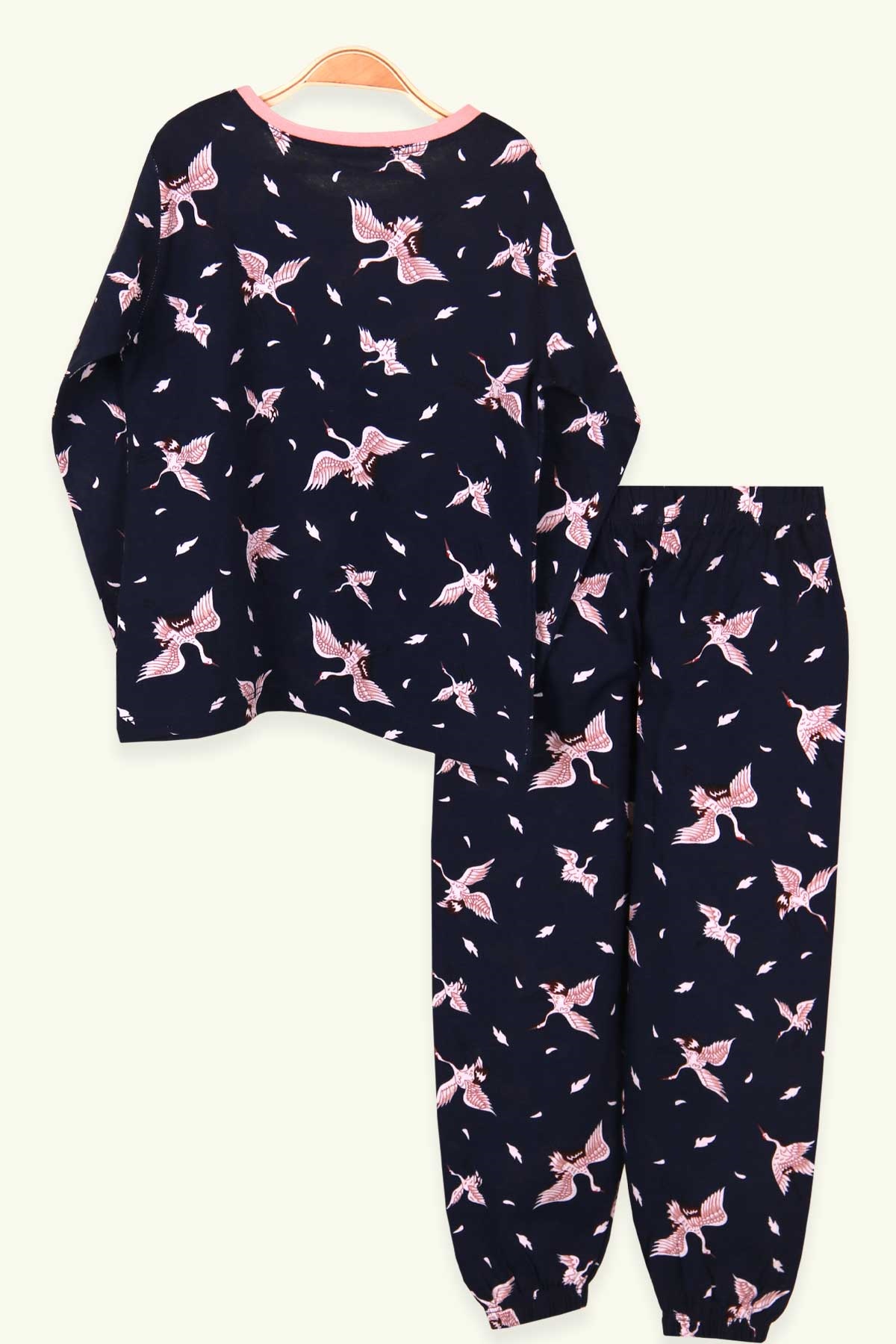 Breeze Kız Çocuk Pijama Takımı Leylek Desenli Lacivert (2-6 Yaş)