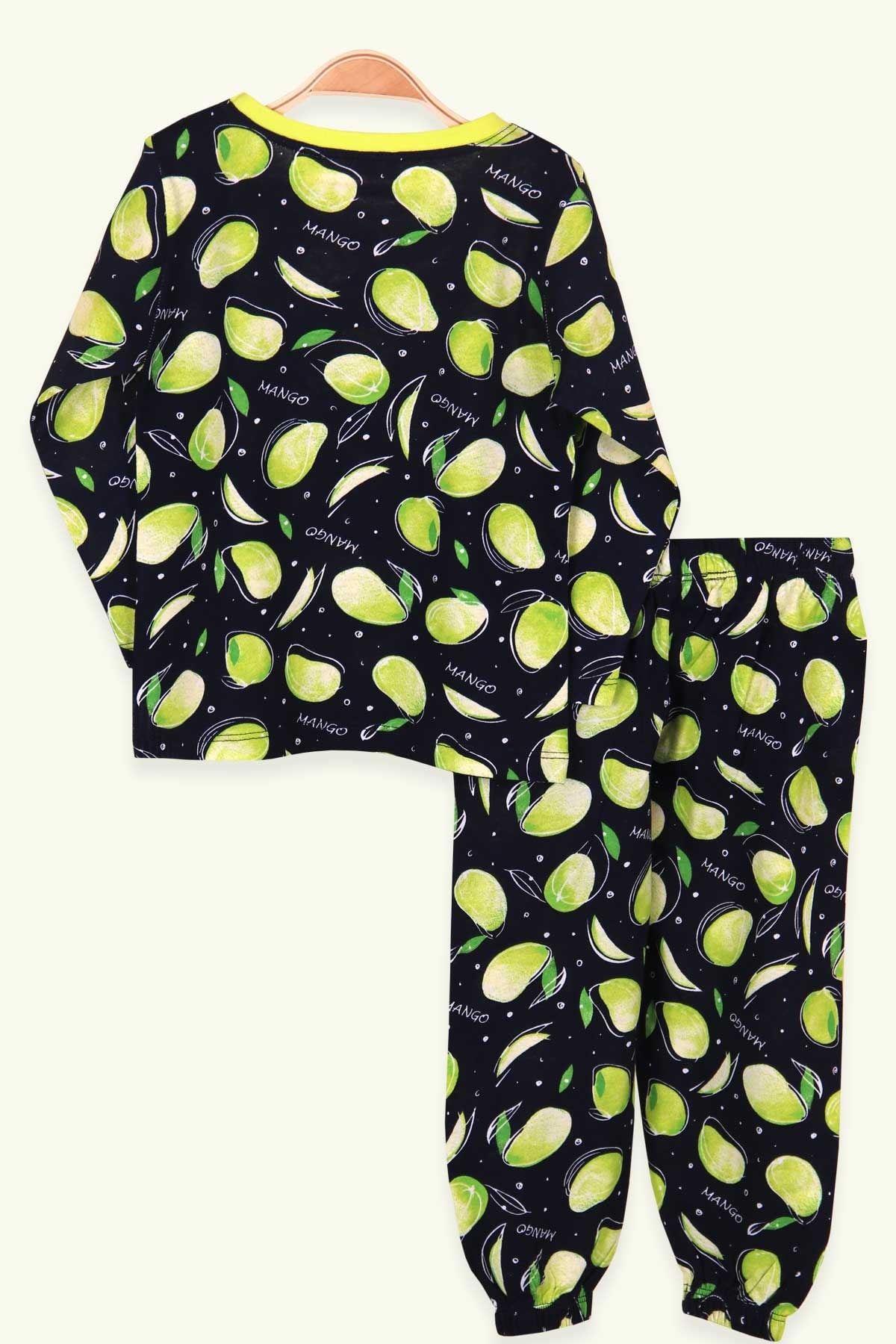 Breeze Kız Çocuk Pijama Takımı Mango Desenli Lacivert (2-6 Yaş)
