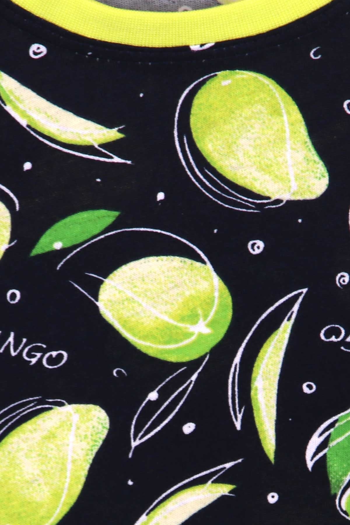 Breeze Kız Çocuk Pijama Takımı Mango Desenli Lacivert (2-6 Yaş)