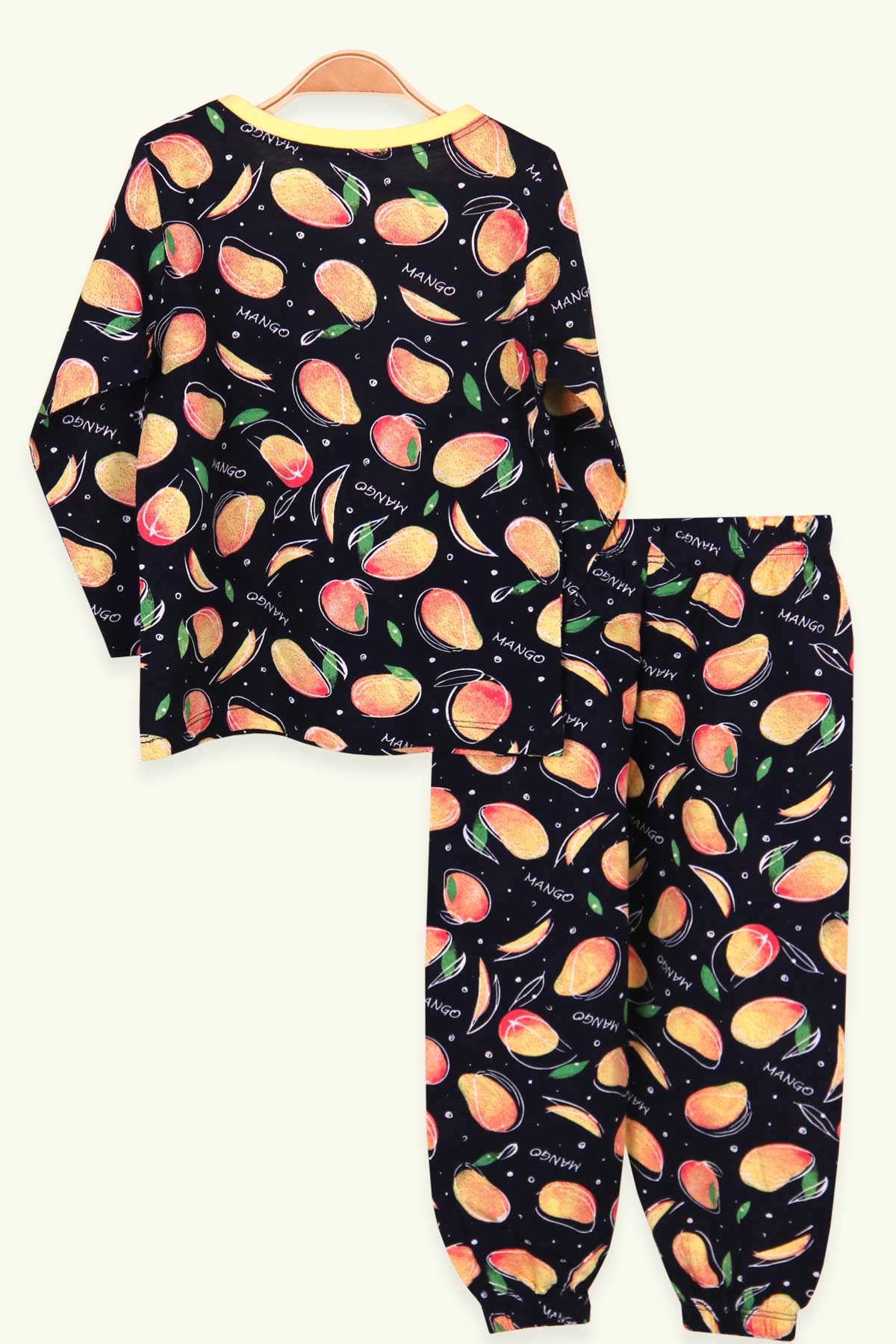 Breeze Kız Çocuk Pijama Takımı Mango Desenli Lacivert (2-6 Yaş)