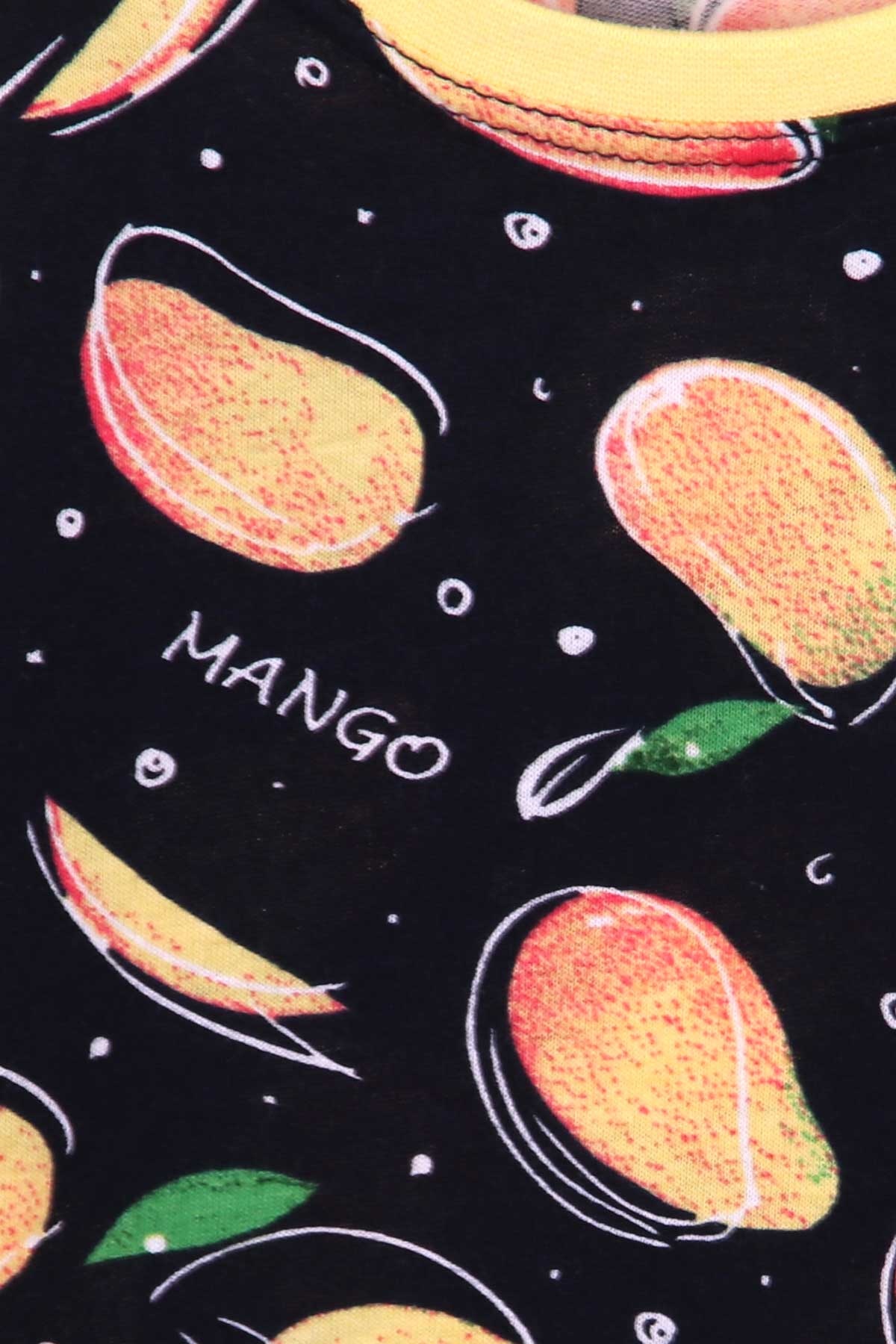 Breeze Kız Çocuk Pijama Takımı Mango Desenli Lacivert (2-6 Yaş)