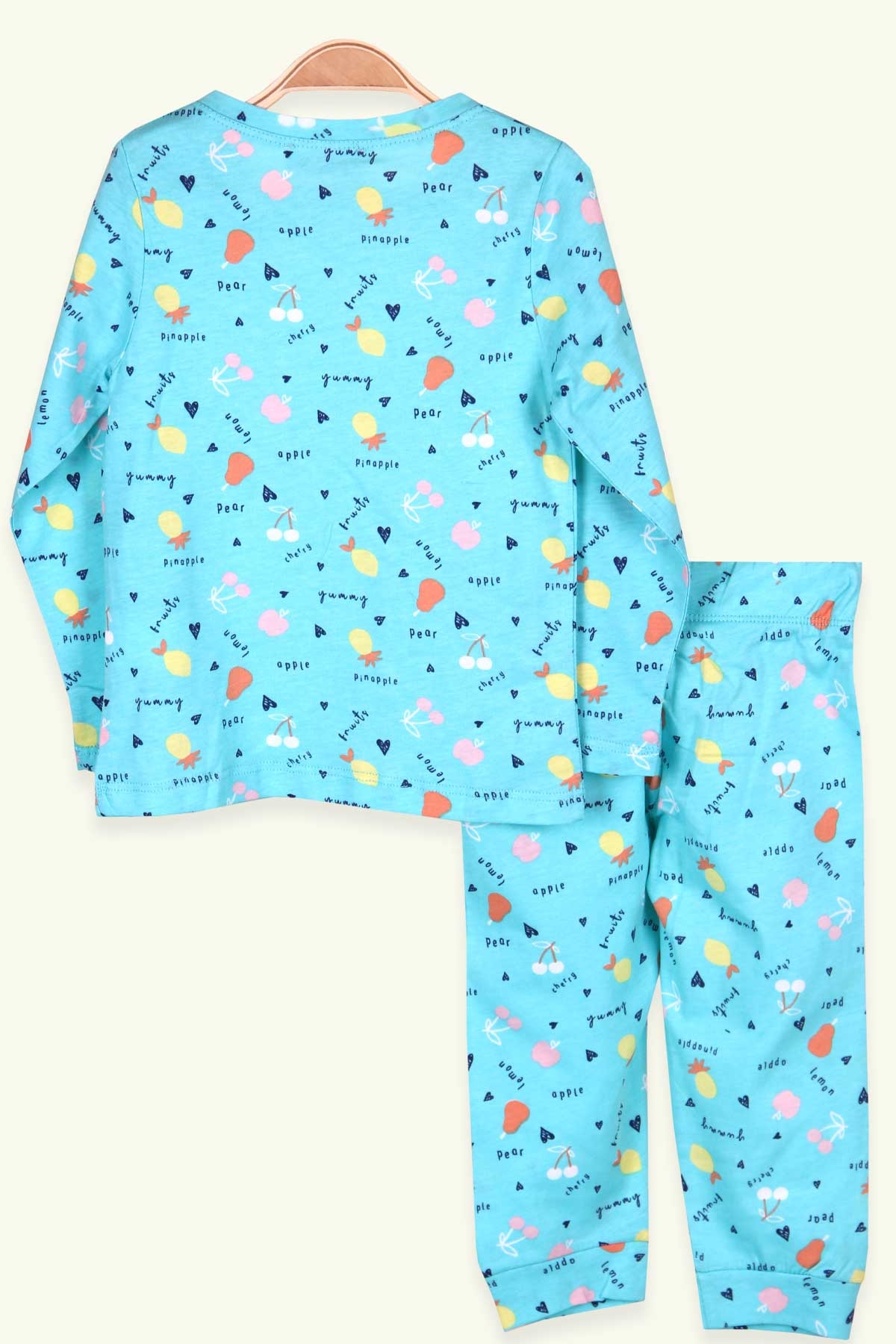 Breeze Kız Çocuk Pijama Takımı Meyve Desenli Turkuaz (1.5-5 Yaş)