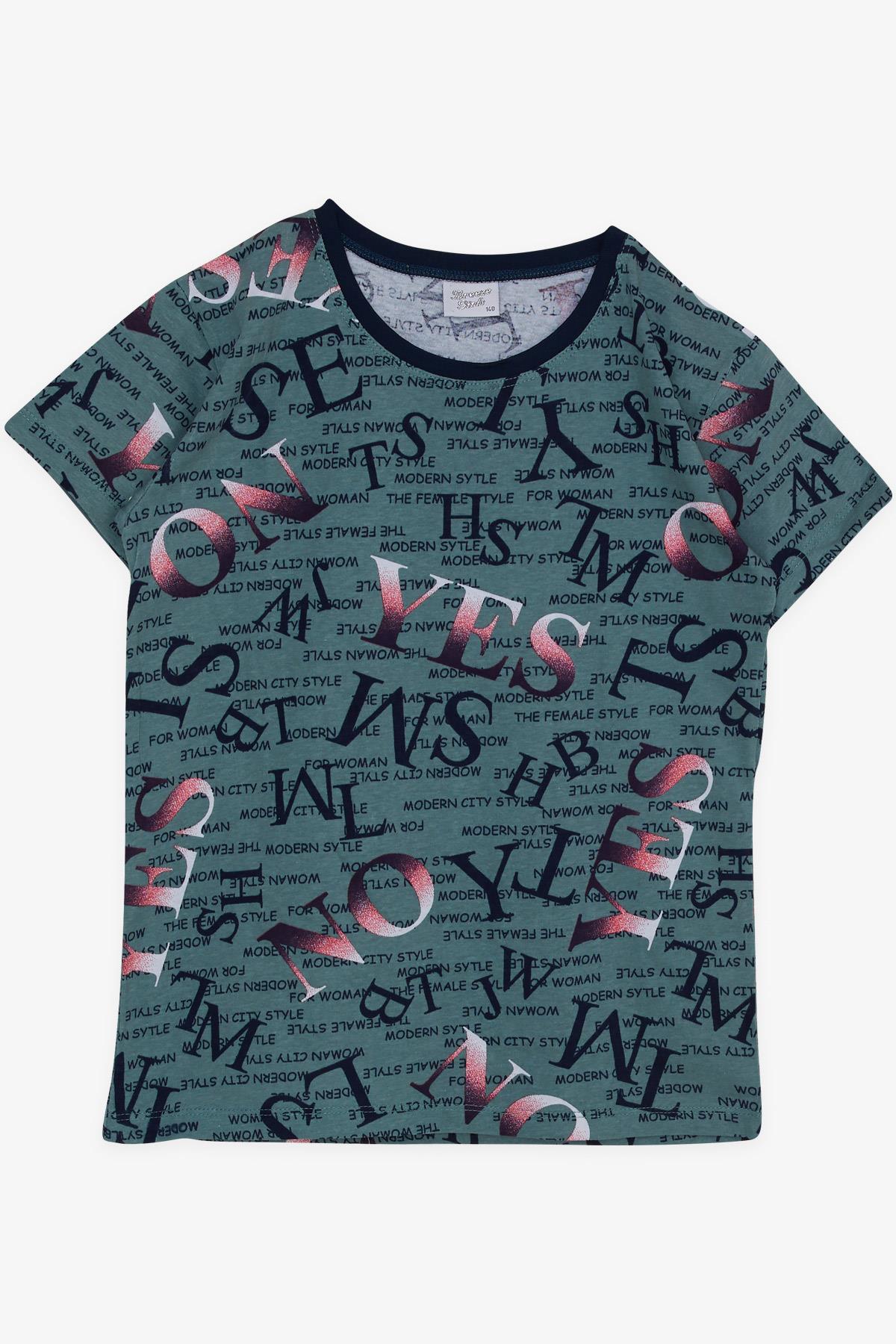 Breeze Kız Çocuk Pijama Takımı Modern Tarz Temalı Zümrüt Yeşili (9-12 Yaş)
