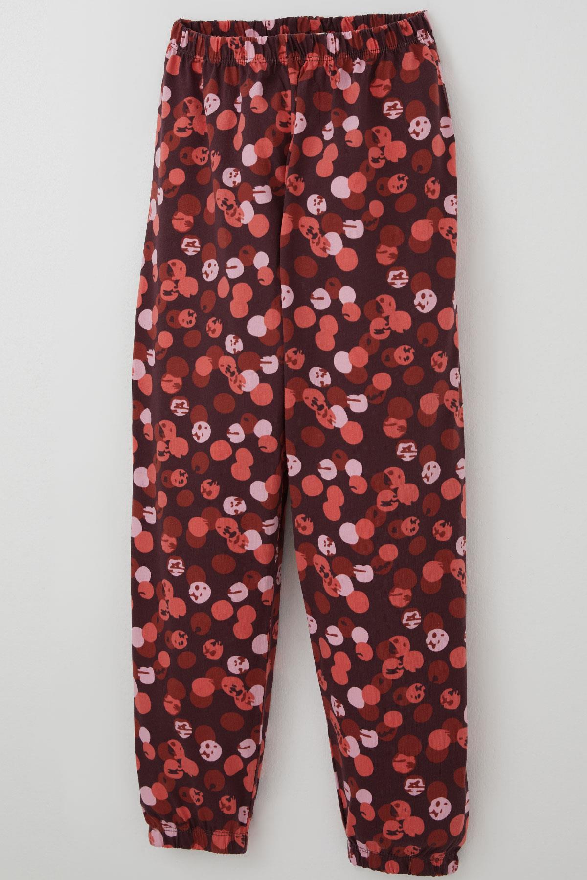 Breeze Kız Çocuk Pijama Takımı Neşeli Benekler Desenli Mürdüm (9-12 Yaş)