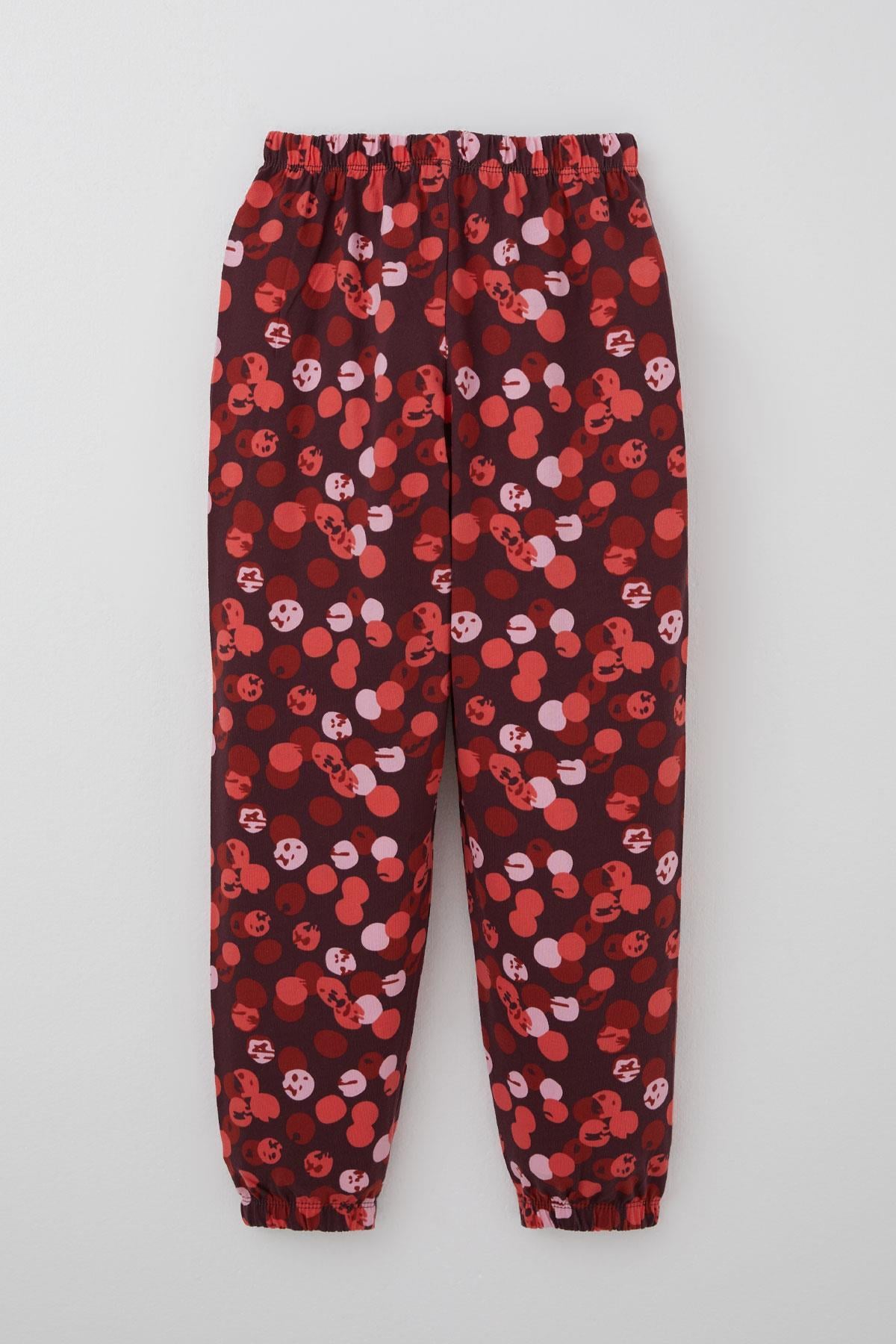 Breeze Kız Çocuk Pijama Takımı Neşeli Benekler Desenli Mürdüm (4-8 Yaş)