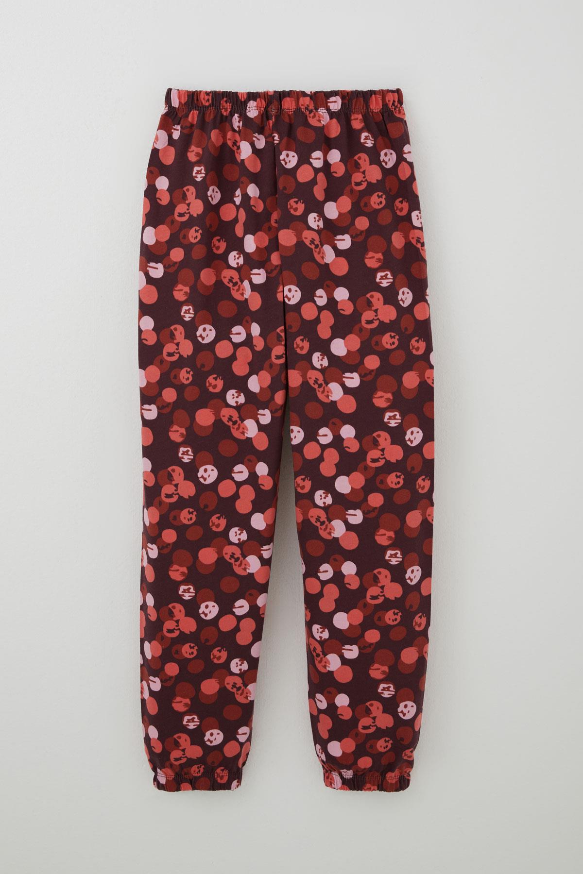 Breeze Kız Çocuk Pijama Takımı Neşeli Benekler Desenli Mürdüm (9-12 Yaş)