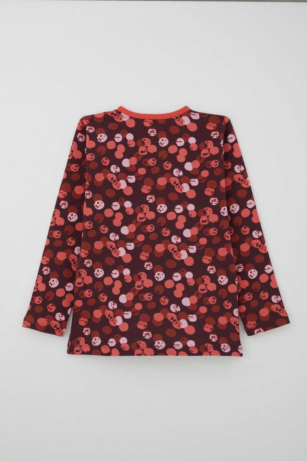 Breeze Kız Çocuk Pijama Takımı Neşeli Benekler Desenli Mürdüm (9-12 Yaş)