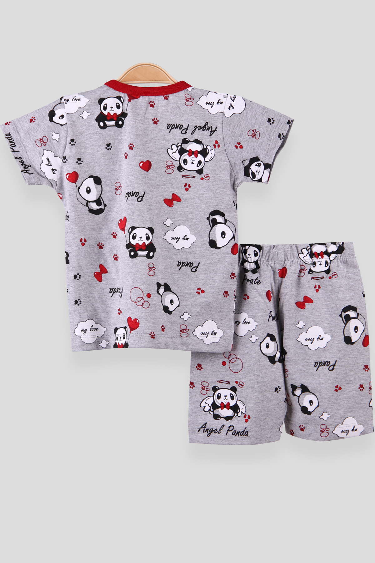 Breeze Kız Çocuk Pijama Takımı Pandalı Gri (1-4 Yaş)