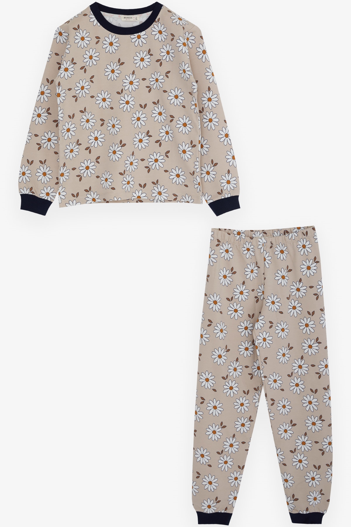 Breeze Kız Çocuk Pijama Takımı Papatya Desenli Taş (9-13 Yaş)