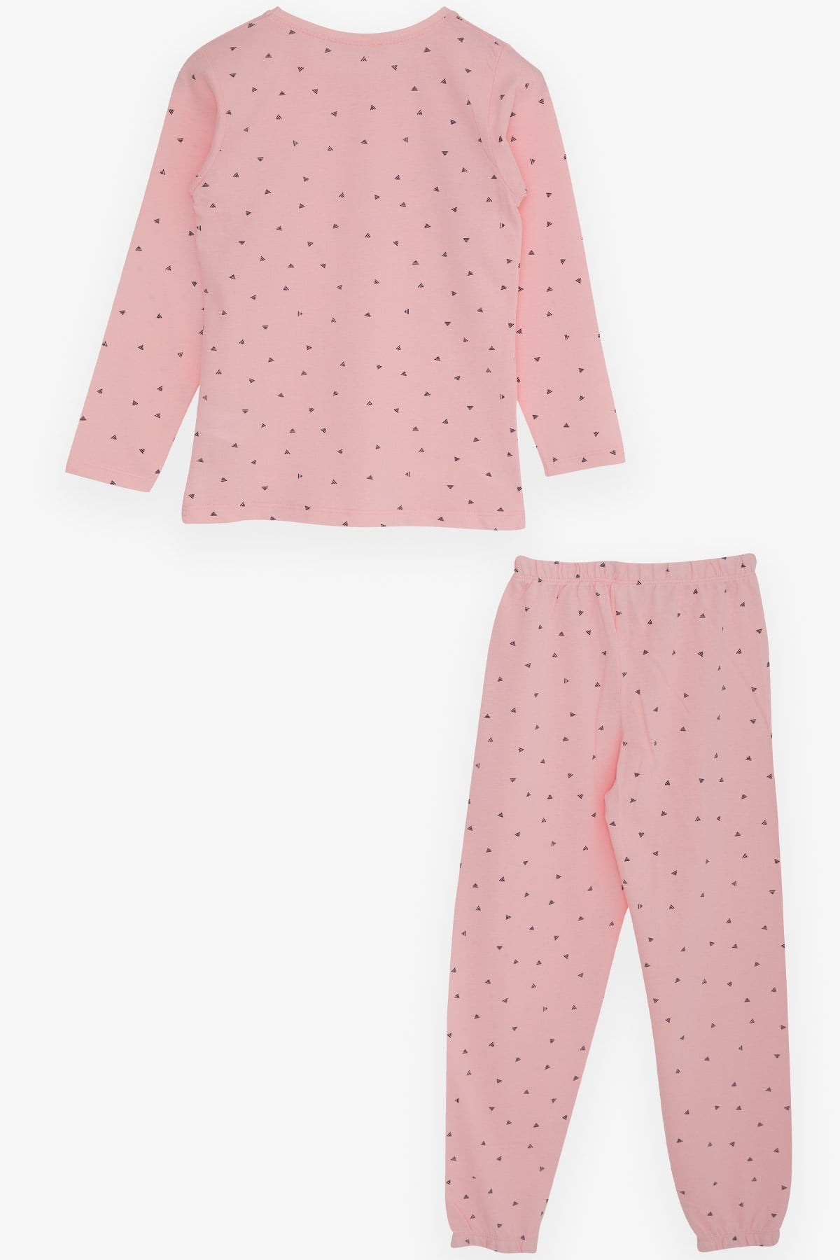 Breeze Kız Çocuk Pijama Takımı Piramit Desenli Pembe (4-8 Yaş)