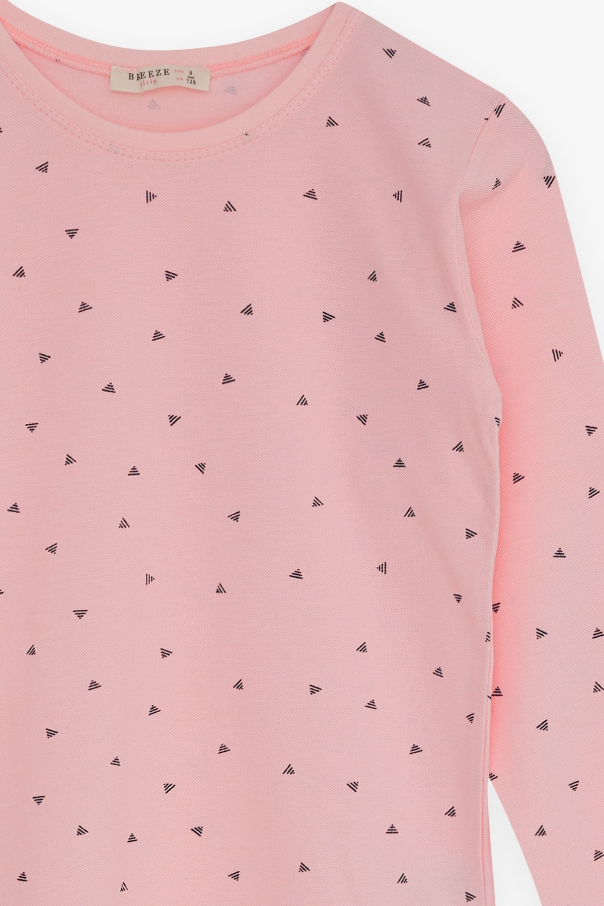 Breeze Kız Çocuk Pijama Takımı Piramit Desenli Pembe (4-8 Yaş)
