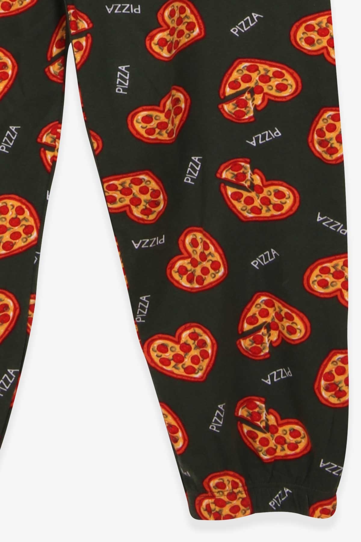 Breeze Kız Çocuk Pijama Takımı Pizza Desenli Yeşil (9-12 Yaş)