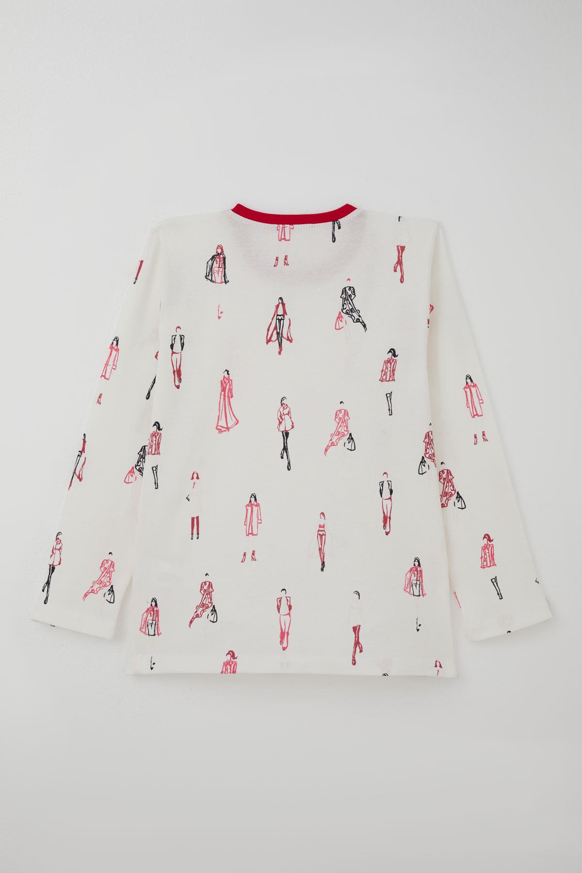 Breeze Kız Çocuk Pijama Takımı Podyum Rüyası Moda Kızları Ekru (9-12 Yaş)