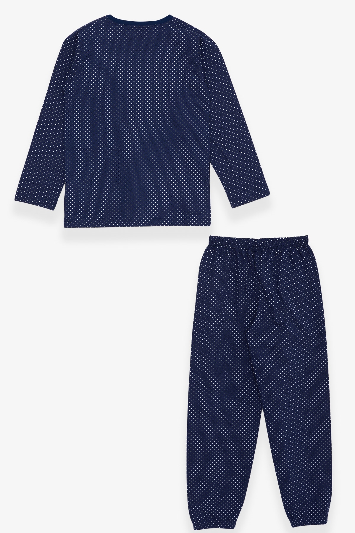 Breeze Kız Çocuk Pijama Takımı Puantiye Desenli Lacivert (4-8 Yaş)