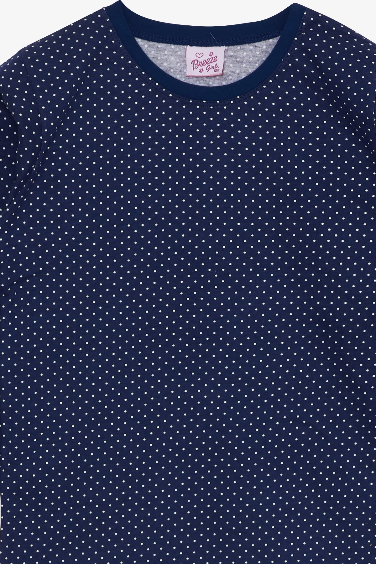 Breeze Kız Çocuk Pijama Takımı Puantiye Desenli Lacivert (4-8 Yaş)