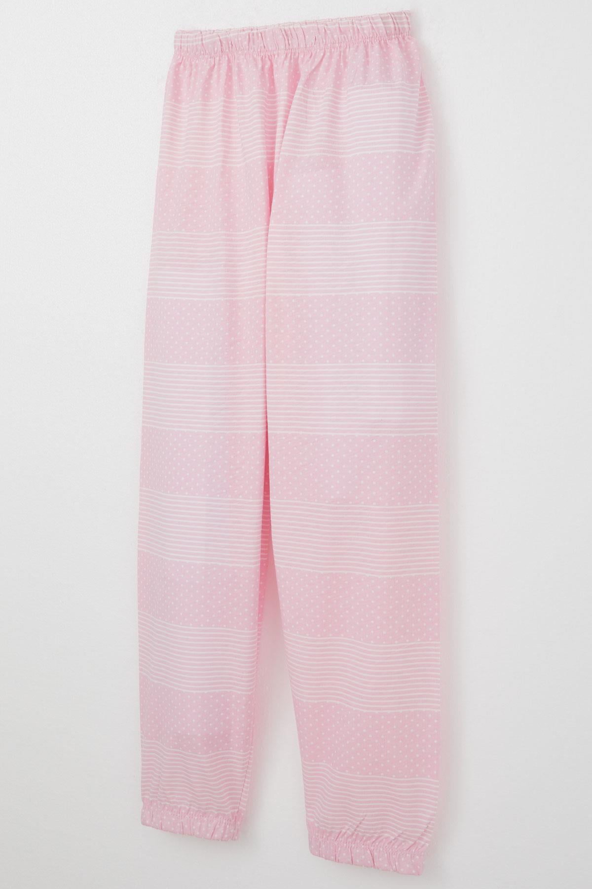 Breeze Kız Çocuk Pijama Takımı Puantiye Desenli Pembe (4-8 Yaş)