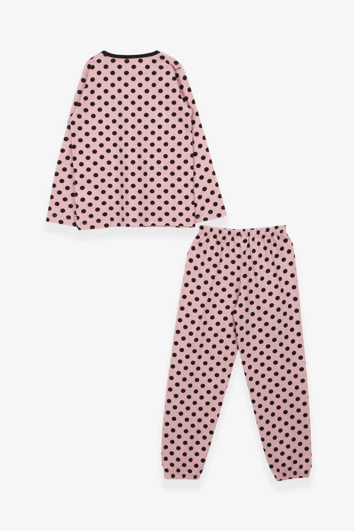 Breeze Kız Çocuk Pijama Takımı Puantiye Desenli Pudra (9-12 Yaş)