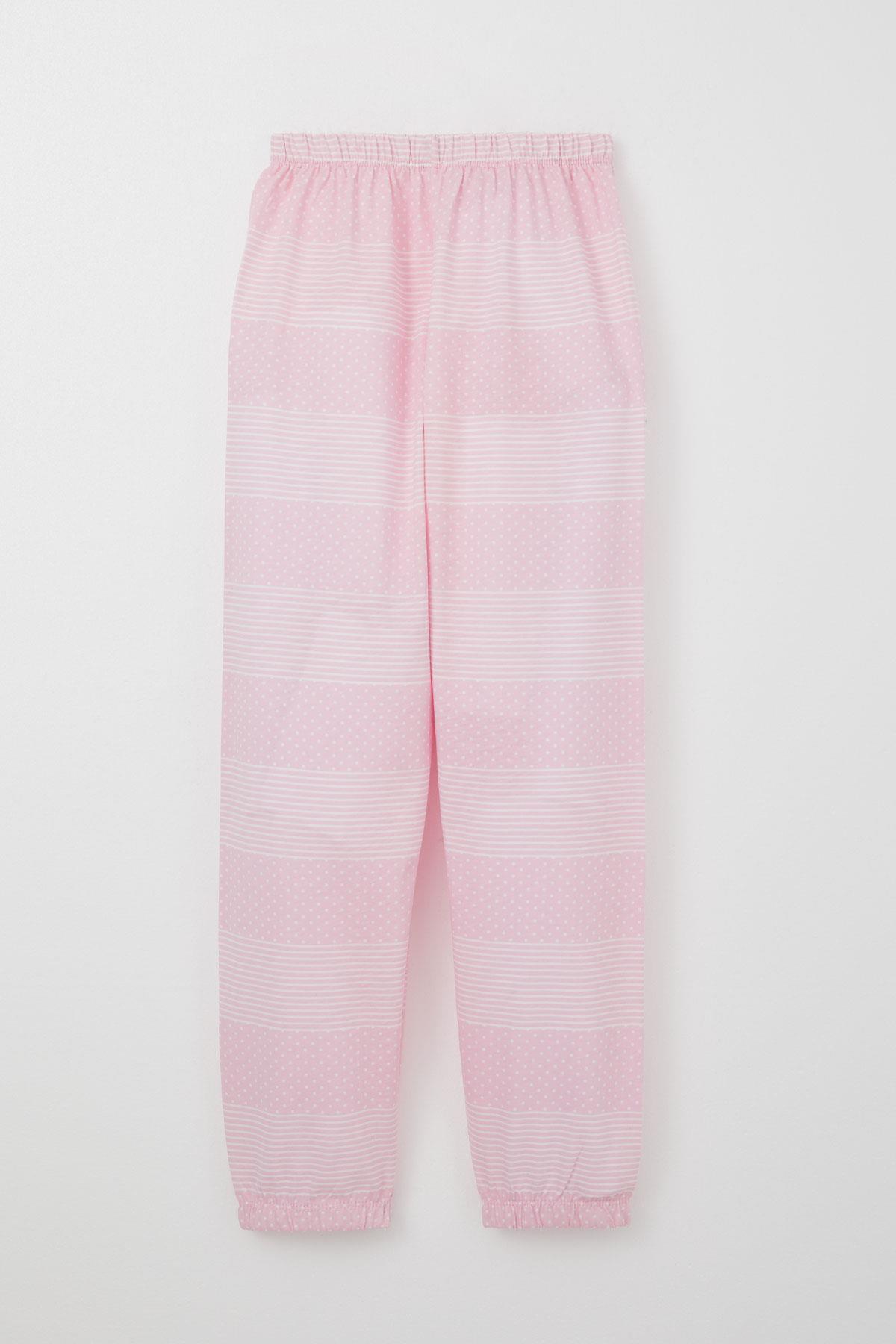 Breeze Kız Çocuk Pijama Takımı Puantiye Desenli Pembe (4-8 Yaş)