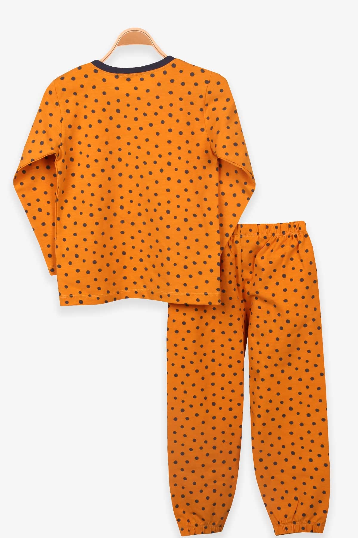 Breeze Kız Çocuk Pijama Takımı Puantiyeli Hardal Sarı (4-8 Yaş)
