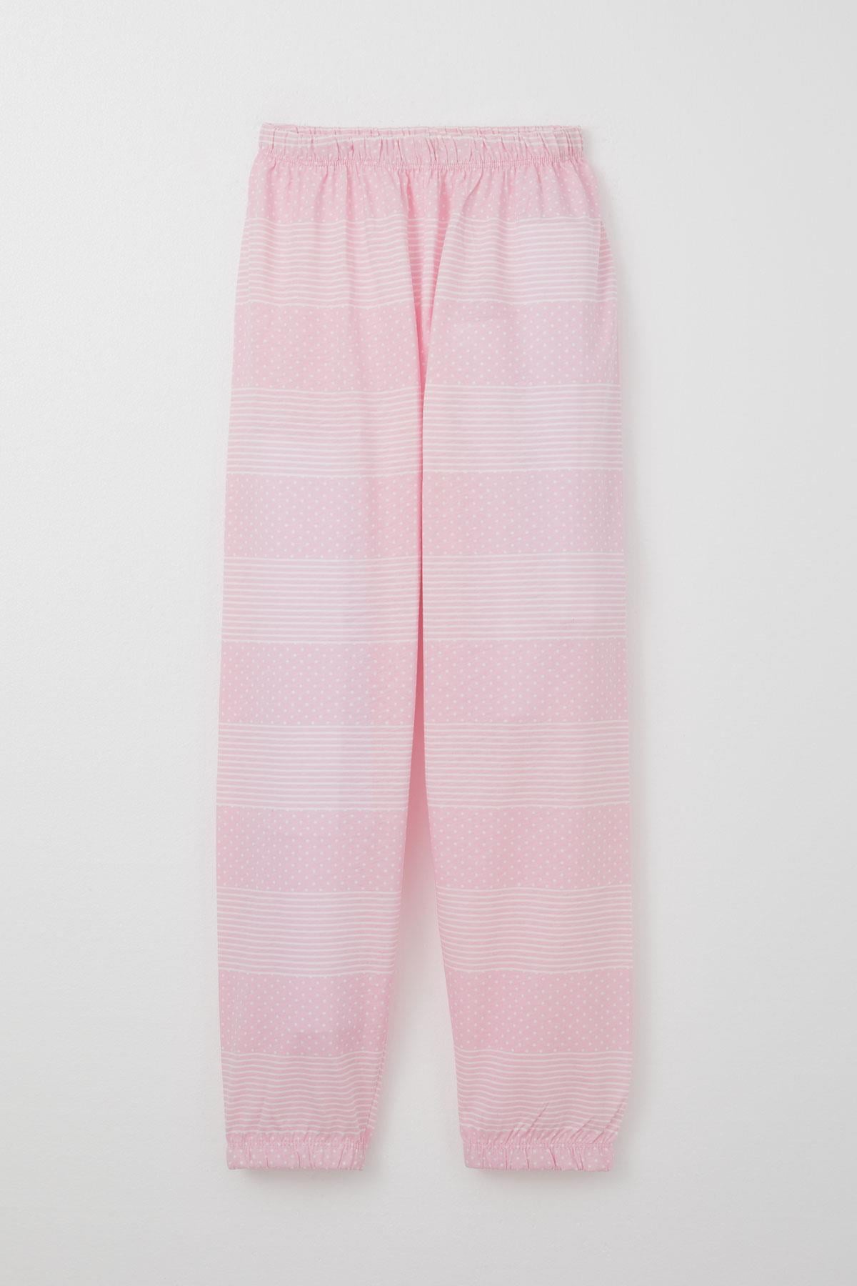 Breeze Kız Çocuk Pijama Takımı Puantiye Desenli Pembe (4-8 Yaş)