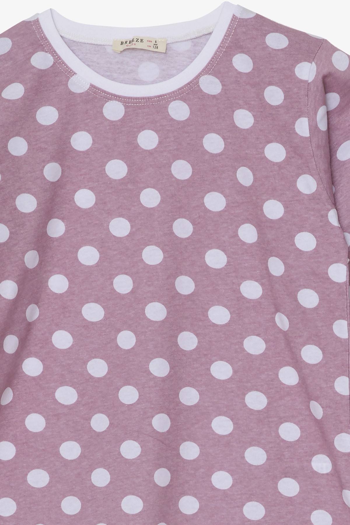 Breeze Kız Çocuk Pijama Takımı Puantiye Desenli Gülkurusu (4-8 Yaş)
