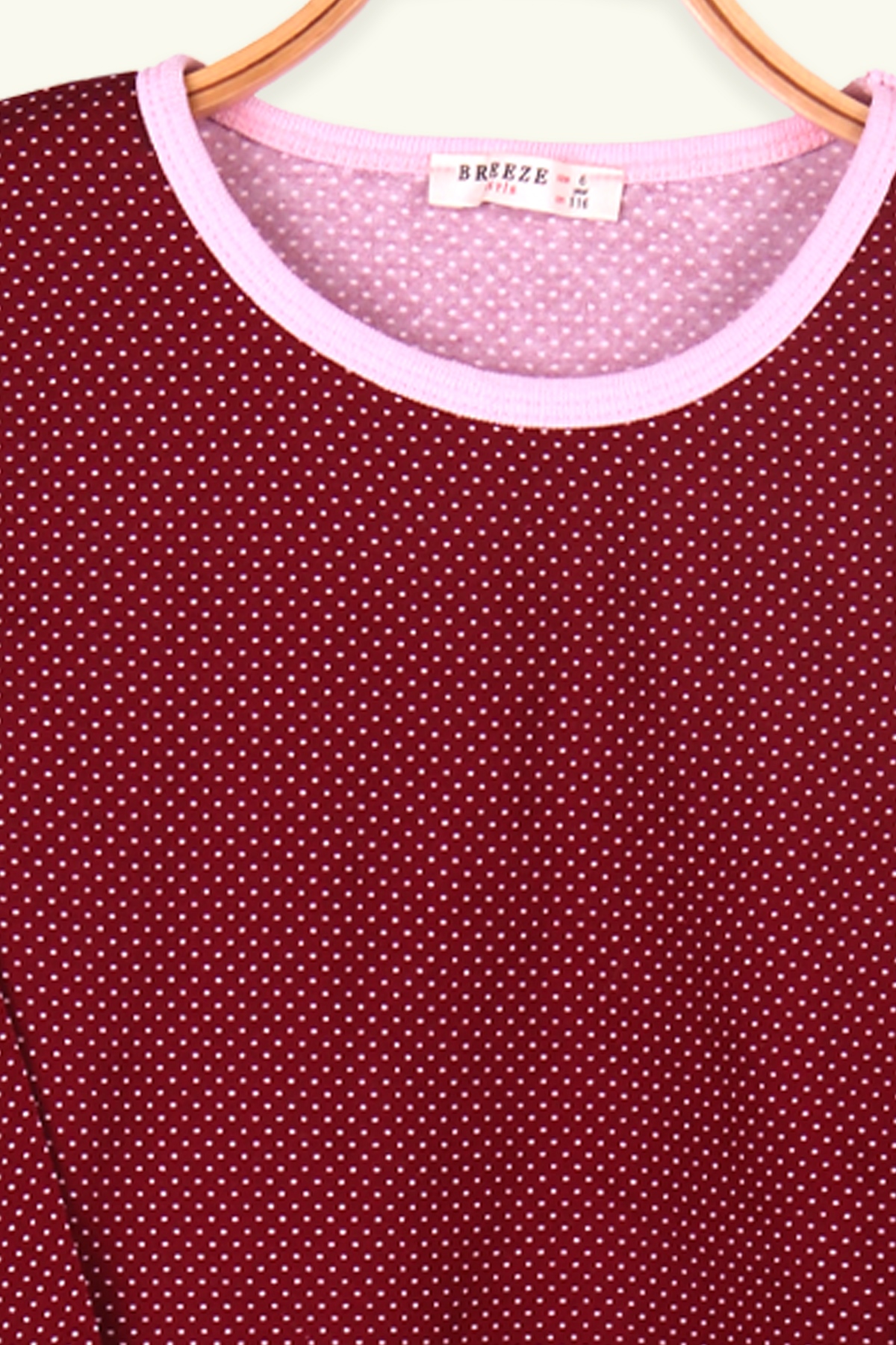 Breeze Kız Çocuk Pijama Takımı Puantiyeli Gülkurusu (6-10 Yaş)