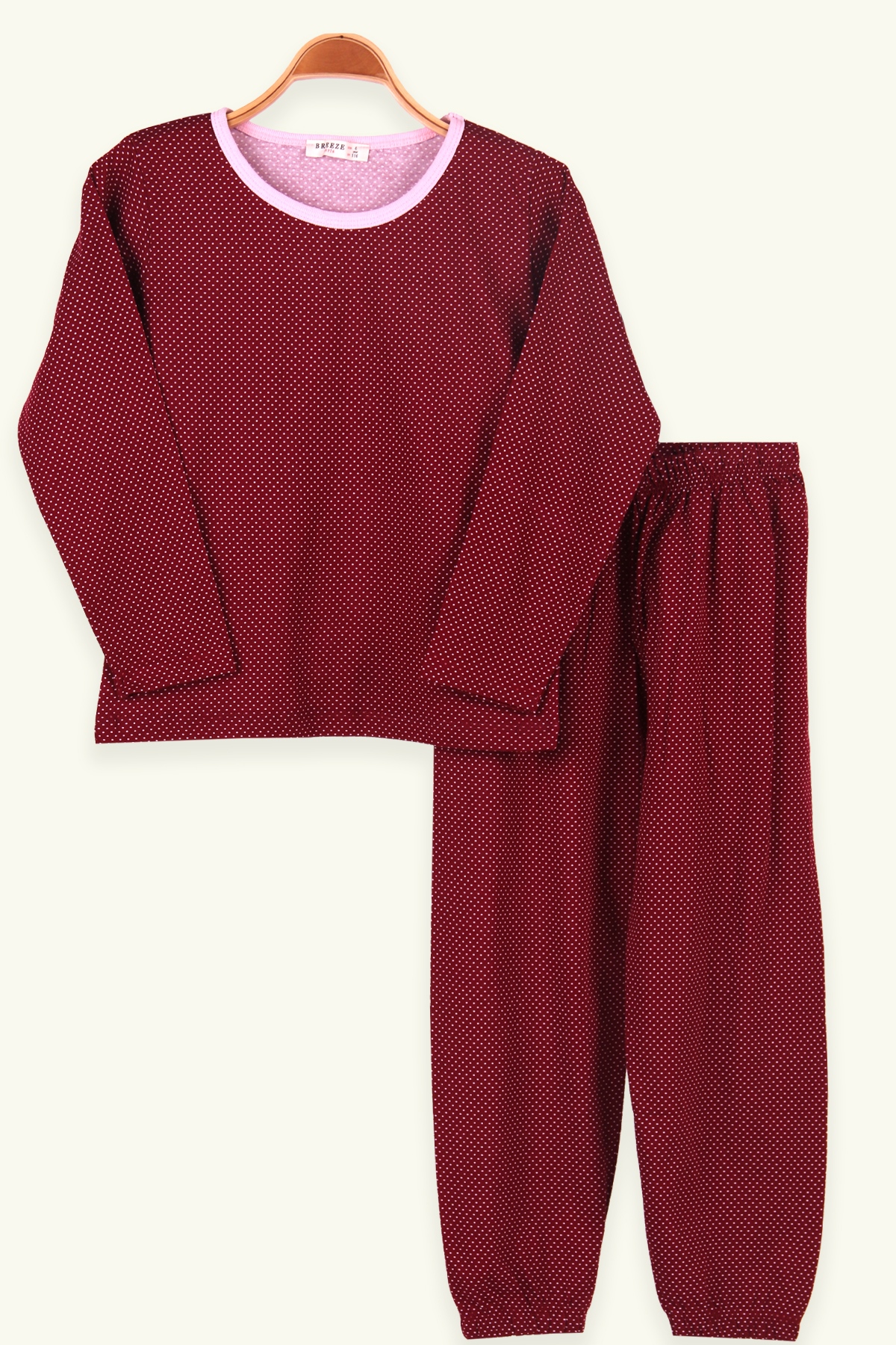 Breeze Kız Çocuk Pijama Takımı Puantiyeli Gülkurusu (6-10 Yaş)
