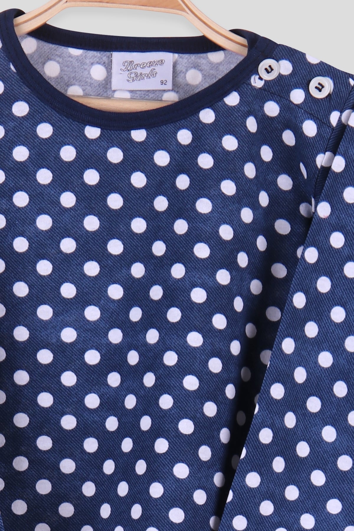 Breeze Kız Çocuk Pijama Takımı Puantiyeli Lacivert (2-6 Yaş)