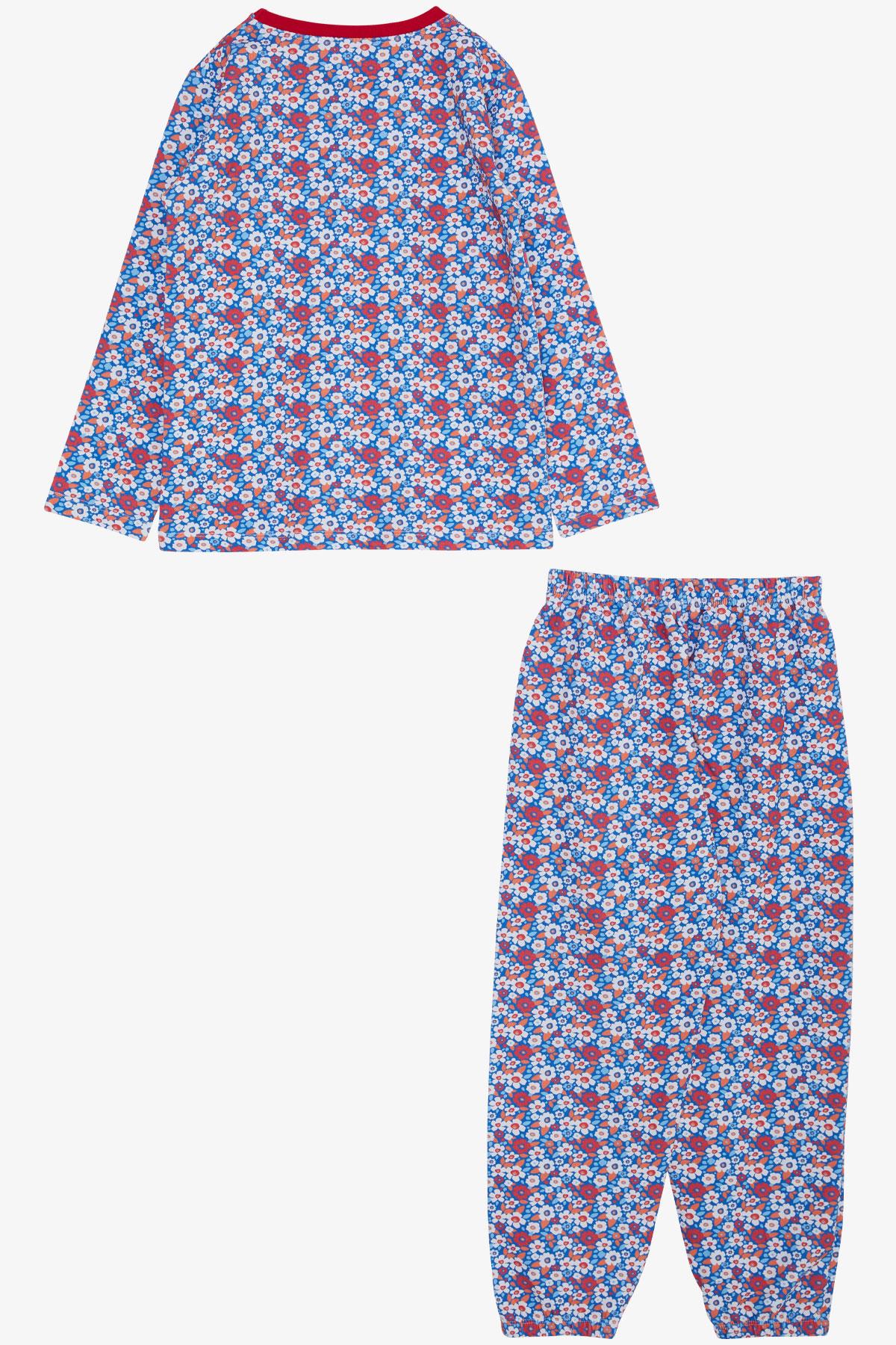 Breeze Kız Çocuk Pijama Takımı Renkli Çiçek Desenli Karışık Renk (4-8 Yaş)