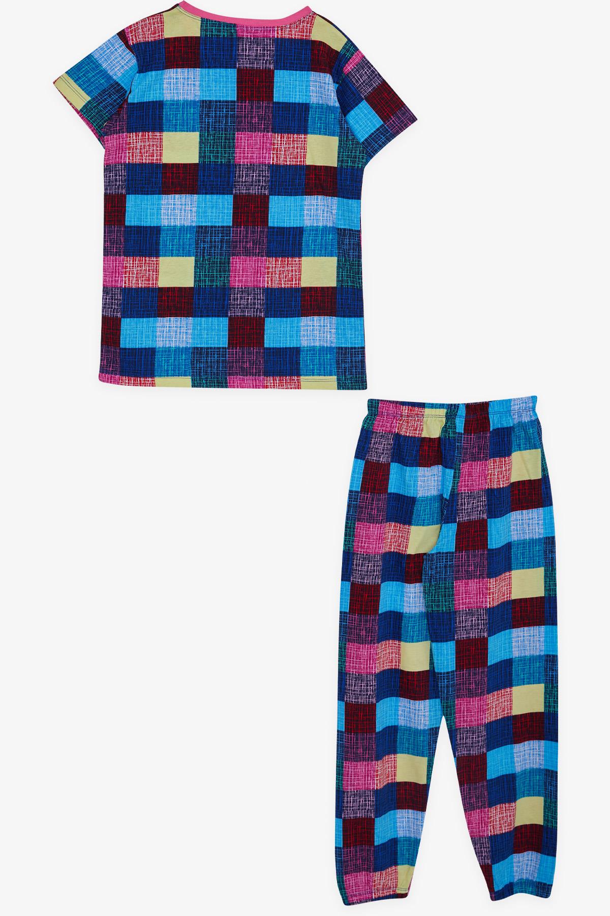 Breeze Kız Çocuk Pijama Takımı Renkli Ekose Desenli Karışık Renk (9-14 Yaş)