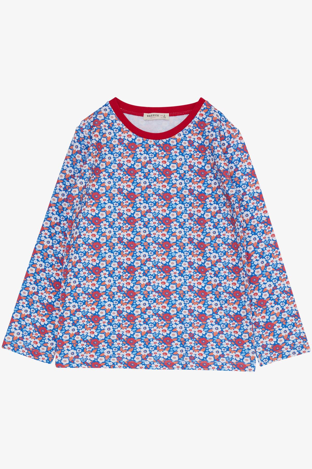 Breeze Kız Çocuk Pijama Takımı Renkli Çiçek Desenli Karışık Renk (4-8 Yaş)