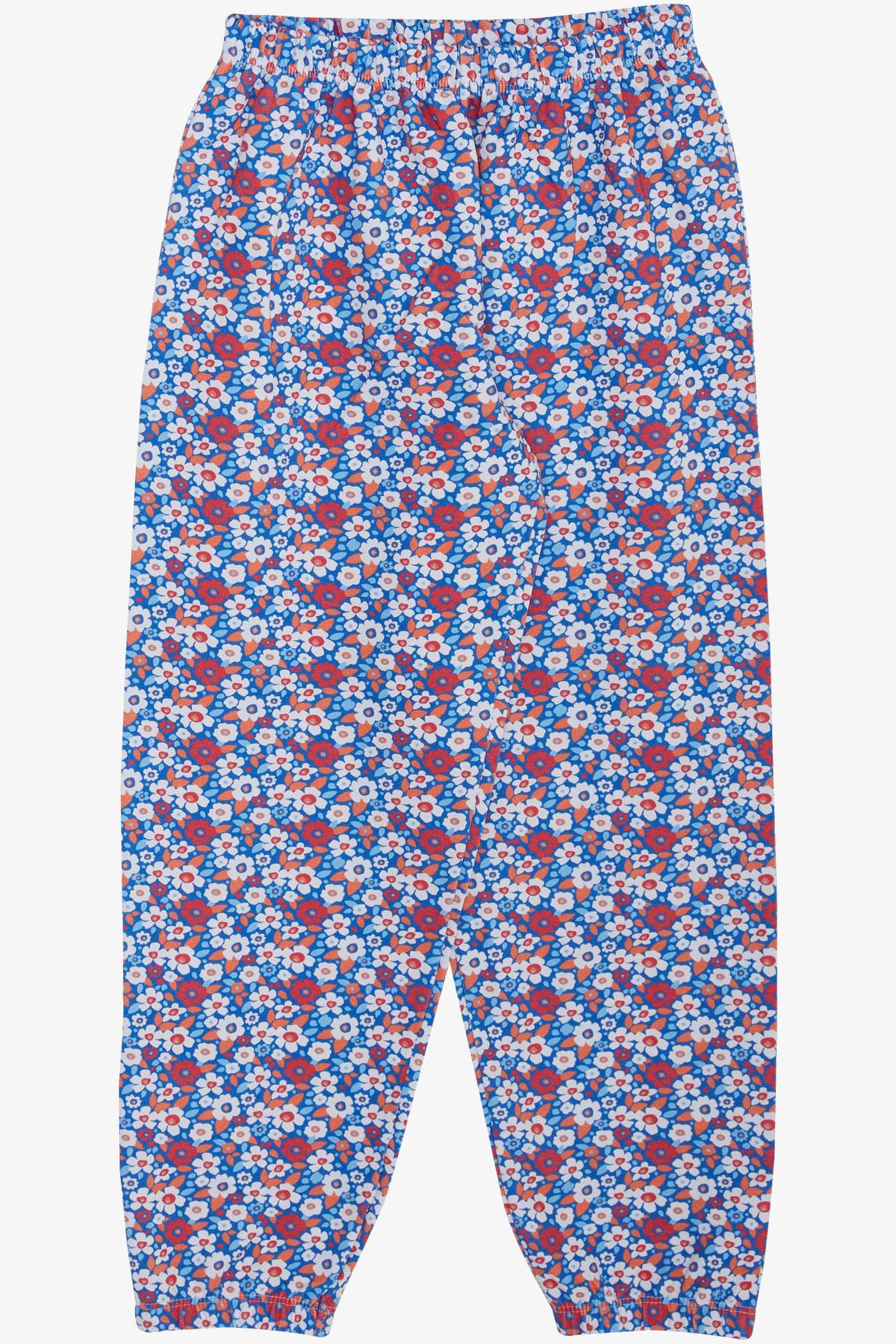 Breeze Kız Çocuk Pijama Takımı Renkli Çiçek Desenli Karışık Renk (4-8 Yaş)