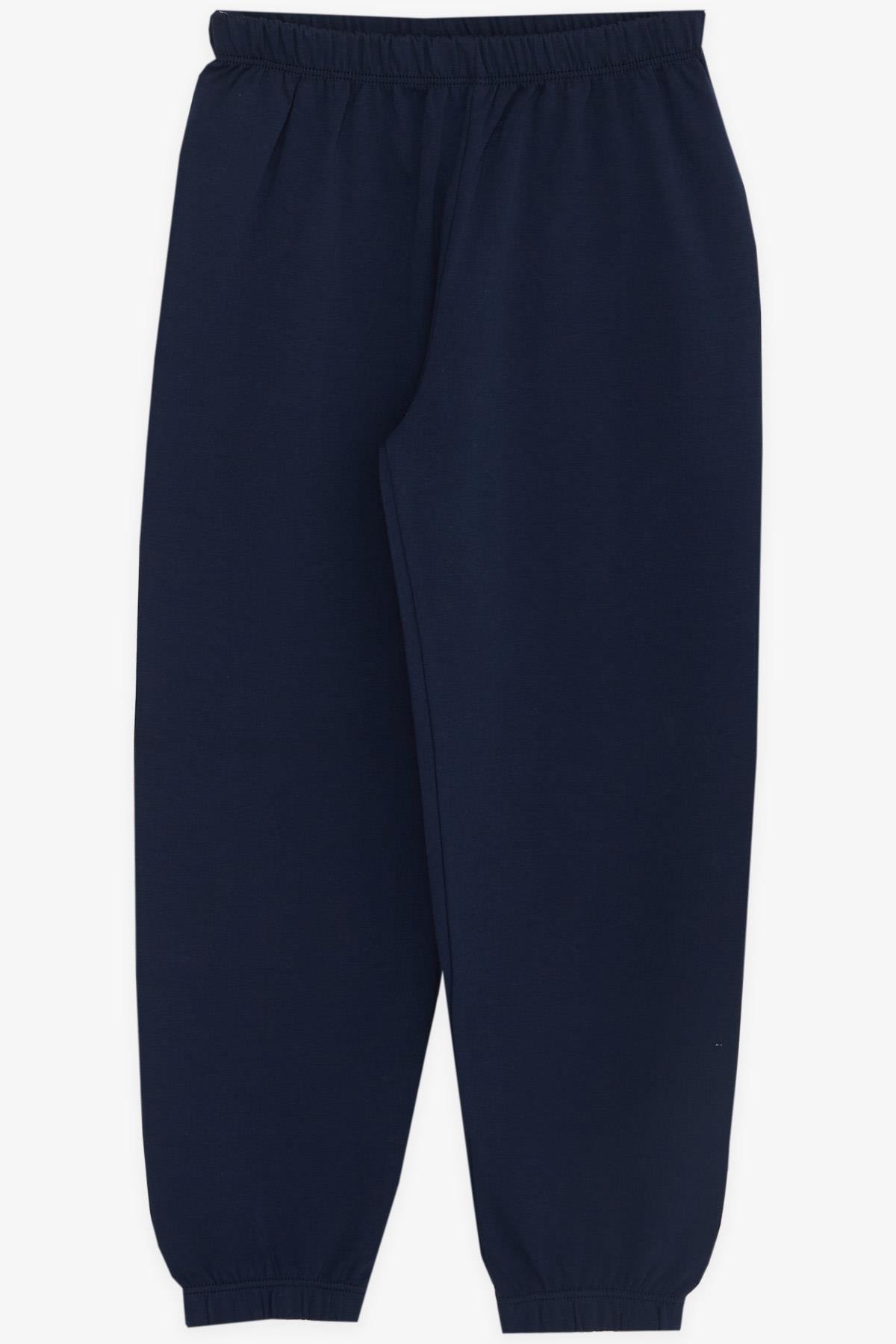 Breeze Kız Çocuk Pijama Takımı Renkli Kalp Desenli Lacivert (6 Yaş)