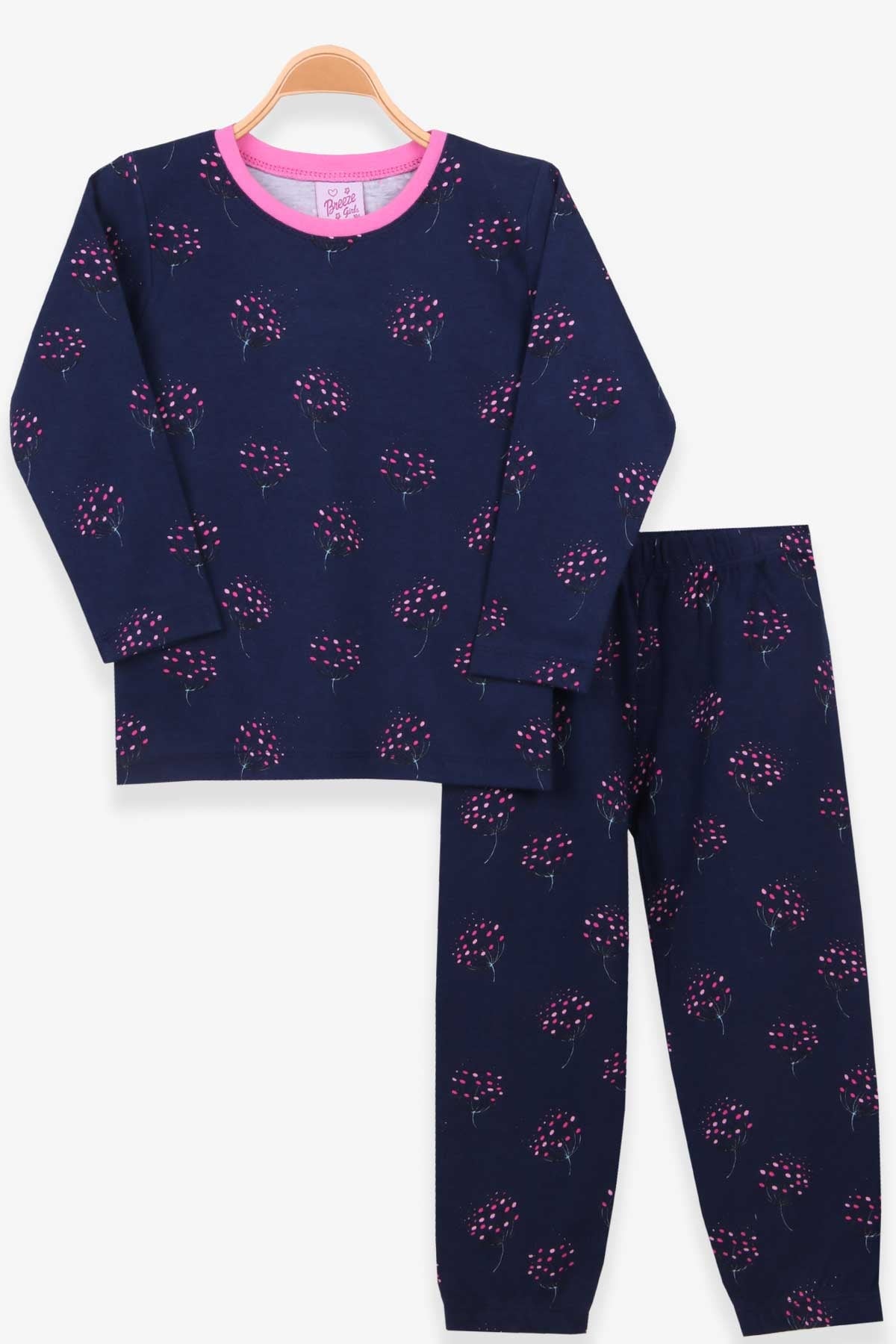 Breeze Kız Çocuk Pijama Takımı Renkli Çicek Desenli (4-8 Yaş)