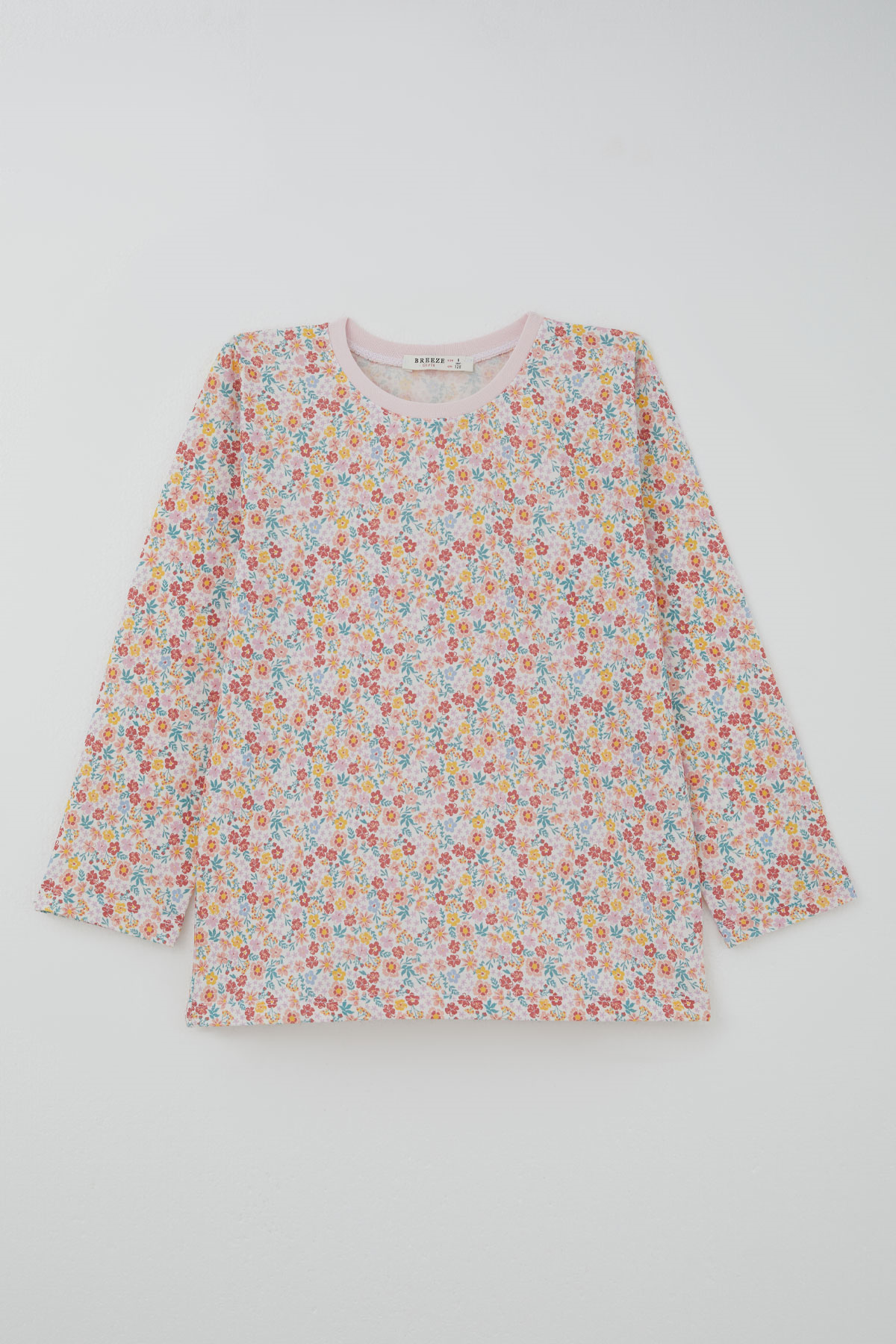 Breeze Kız Çocuk Pijama Takımı Renkli Çiçek Desenli Karışık Renk (4-8 Yaş)