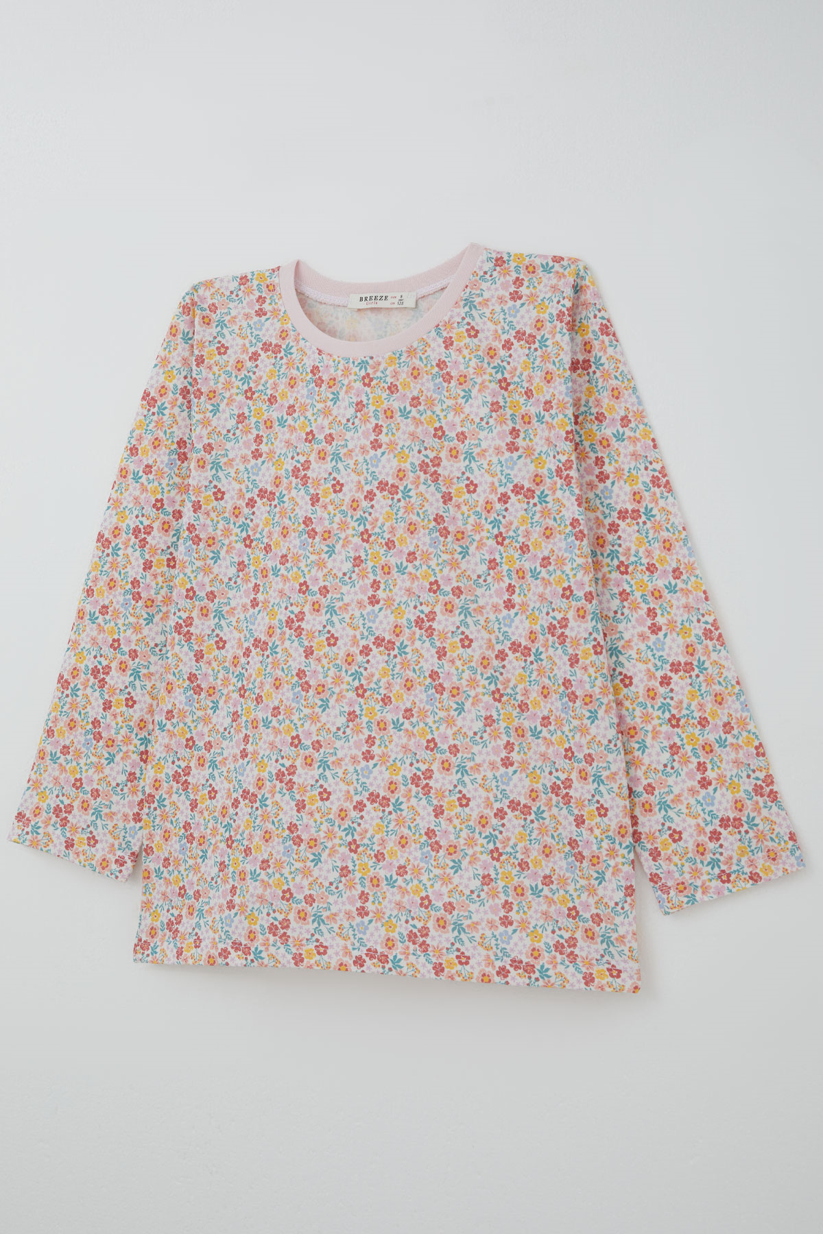 Breeze Kız Çocuk Pijama Takımı Renkli Çiçek Desenli Karışık Renk (4-8 Yaş)