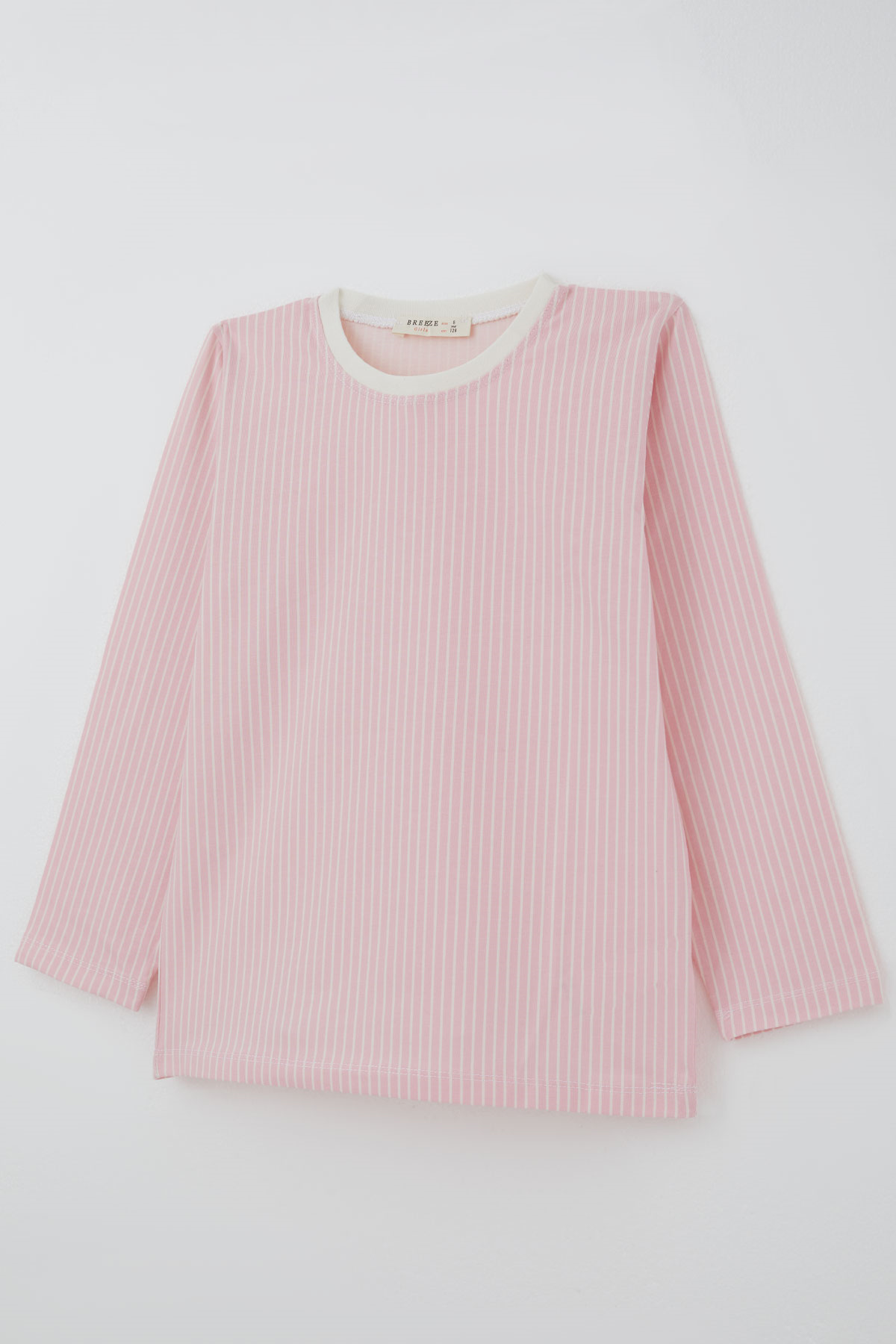 Breeze Kız Çocuk Pijama Takımı Rüya Çizgili Pembe (4-8 Yaş)