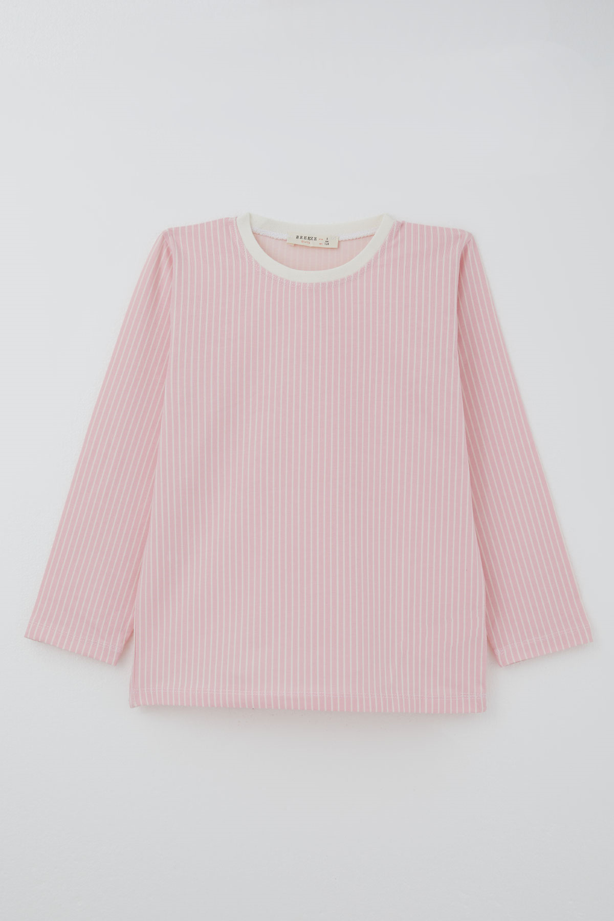 Breeze Kız Çocuk Pijama Takımı Rüya Çizgili Pembe (4-8 Yaş)