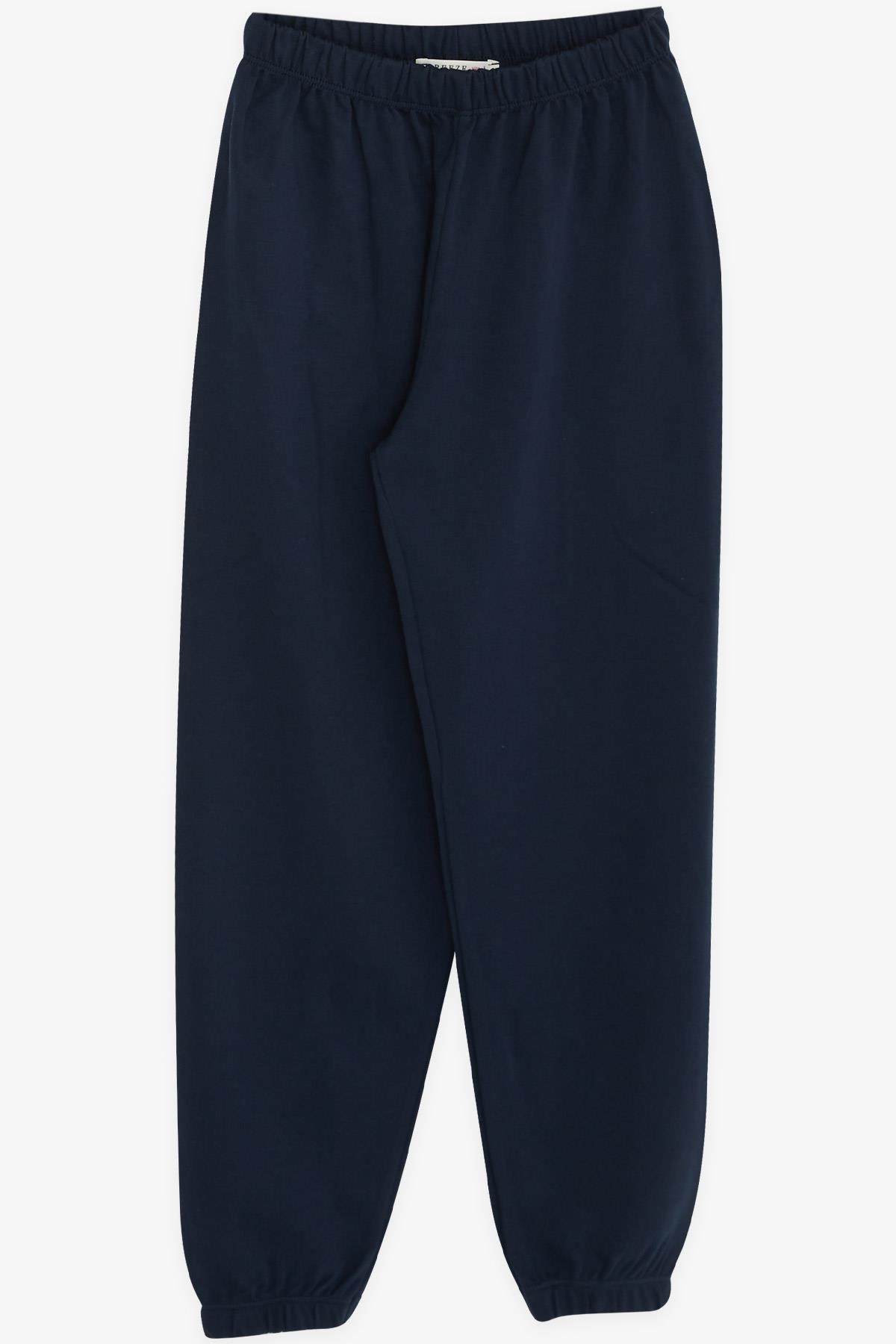 Breeze Kız Çocuk Pijama Takımı Sevimli Renkli Tilkicik Desenli Lacivert (4-8 Yaş)