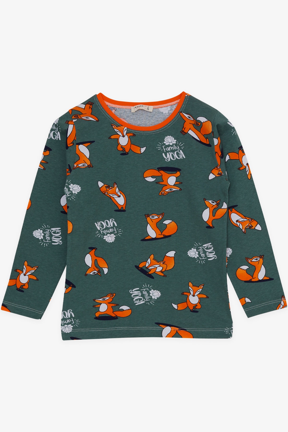 Breeze Kız Çocuk Pijama Takımı Sportif Tilkicik Yeşil (4-8 Yaş)