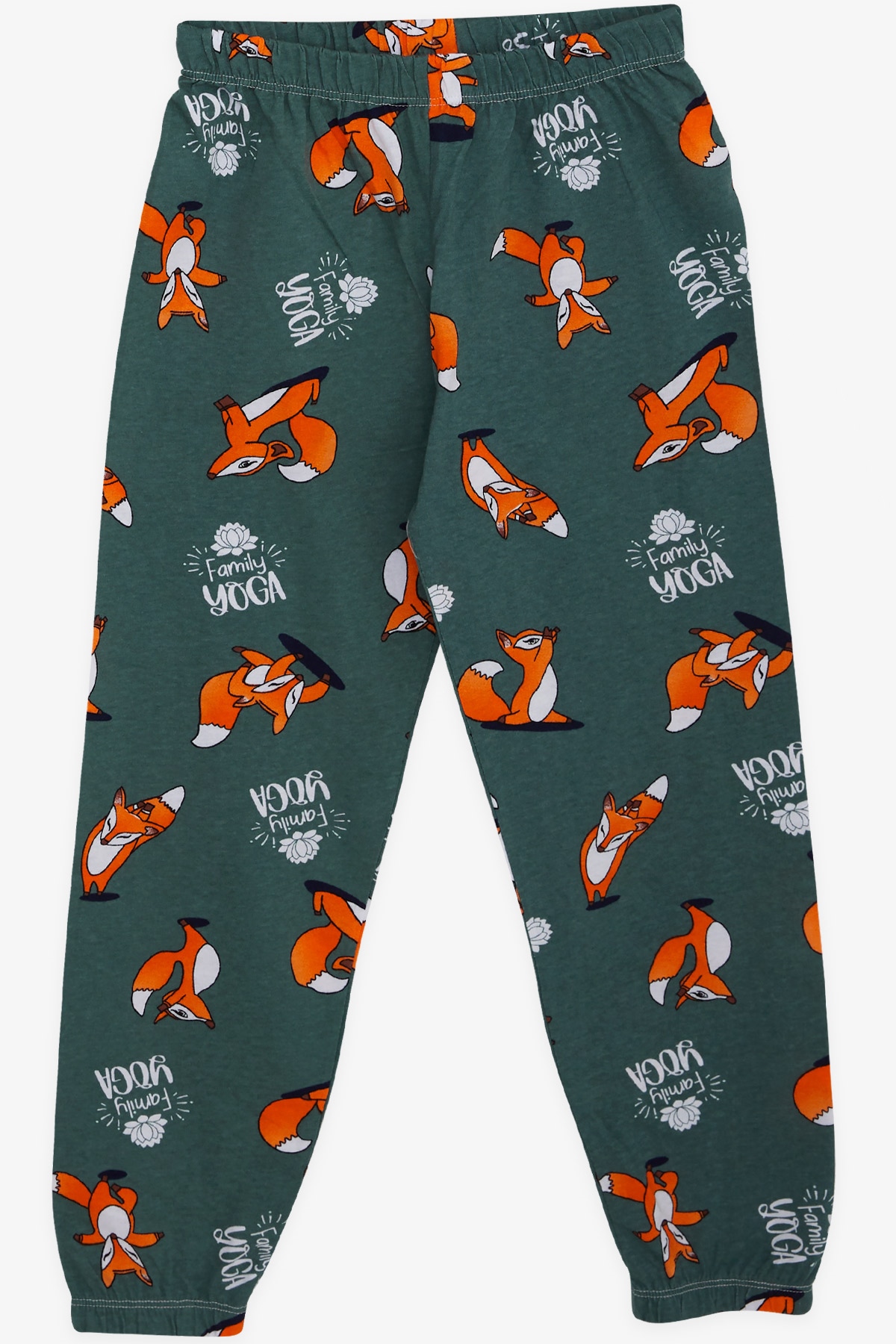Breeze Kız Çocuk Pijama Takımı Sportif Tilkicik Yeşil (4-8 Yaş)