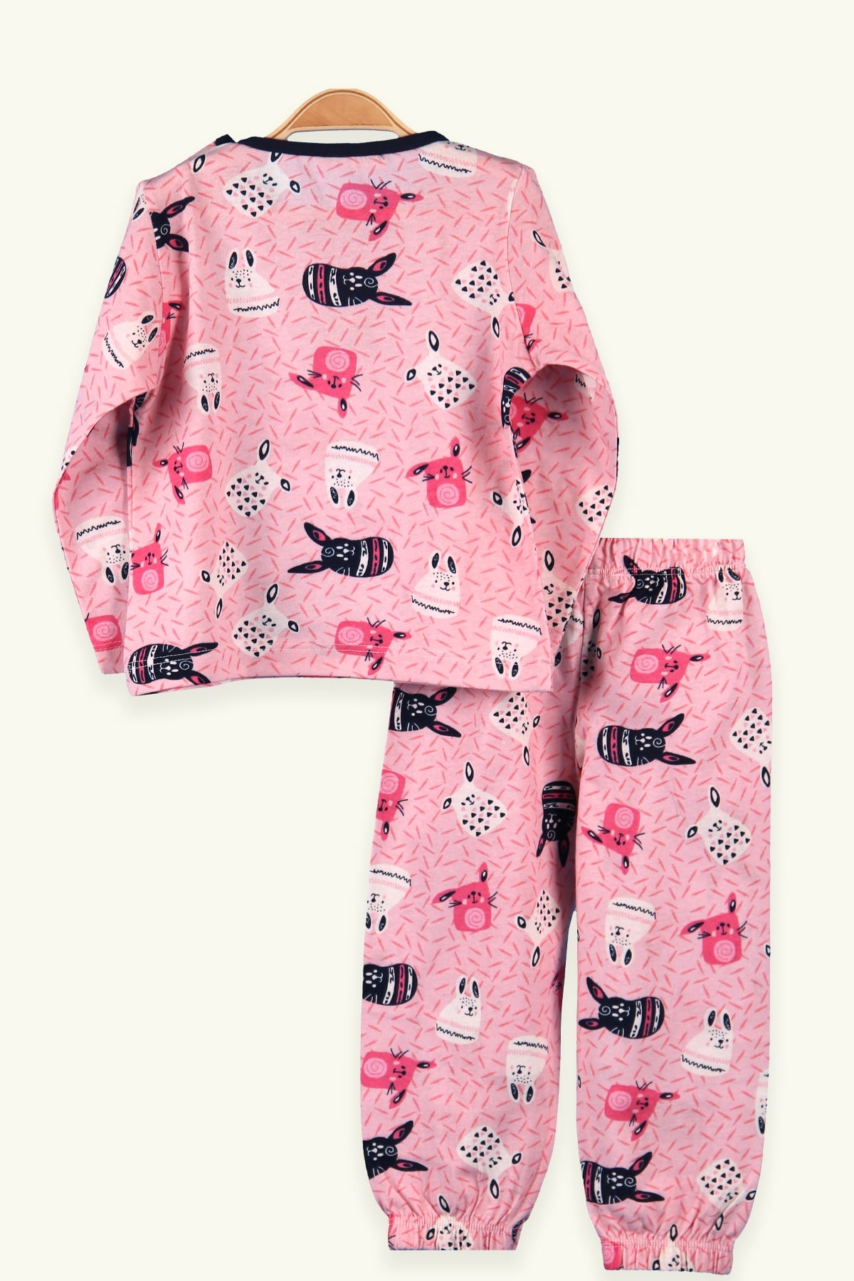 Breeze Kız Çocuk Pijama Takımı Tavşan Desenli Pembe (2-6 Yaş)
