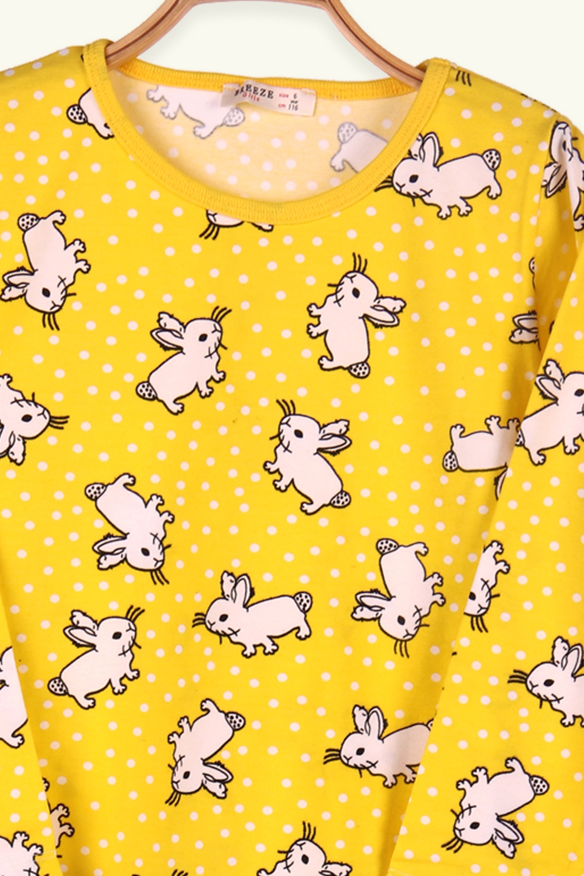 Breeze Kız Çocuk Pijama Takımı Tavşanlı Sarı (6-10 Yaş)