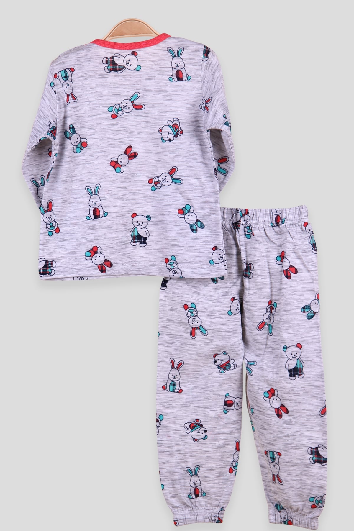 Breeze Kız Çocuk Pijama Takımı Tavşanlı Gri (2-6 Yaş)