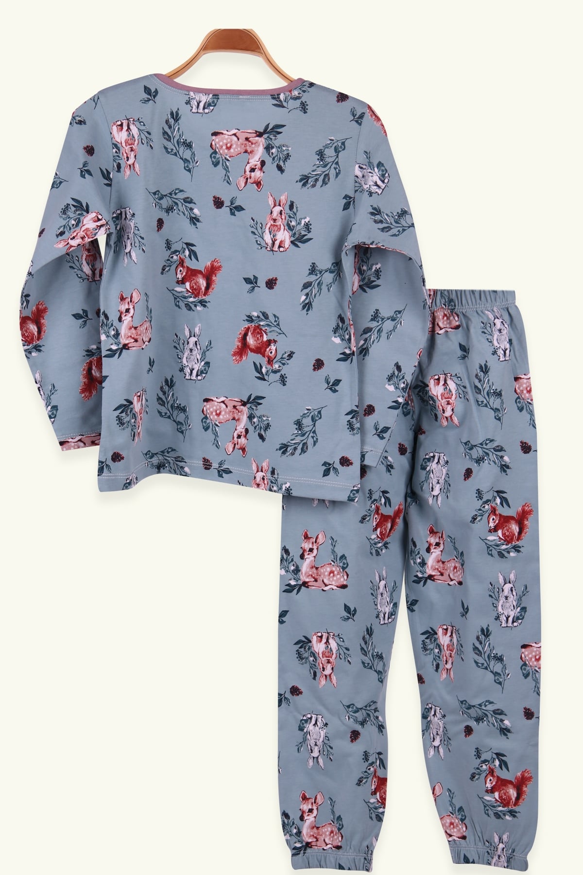 Breeze Kız Çocuk Pijama Takımı Tavşanlı Mint Yeşili (6-10 Yaş)