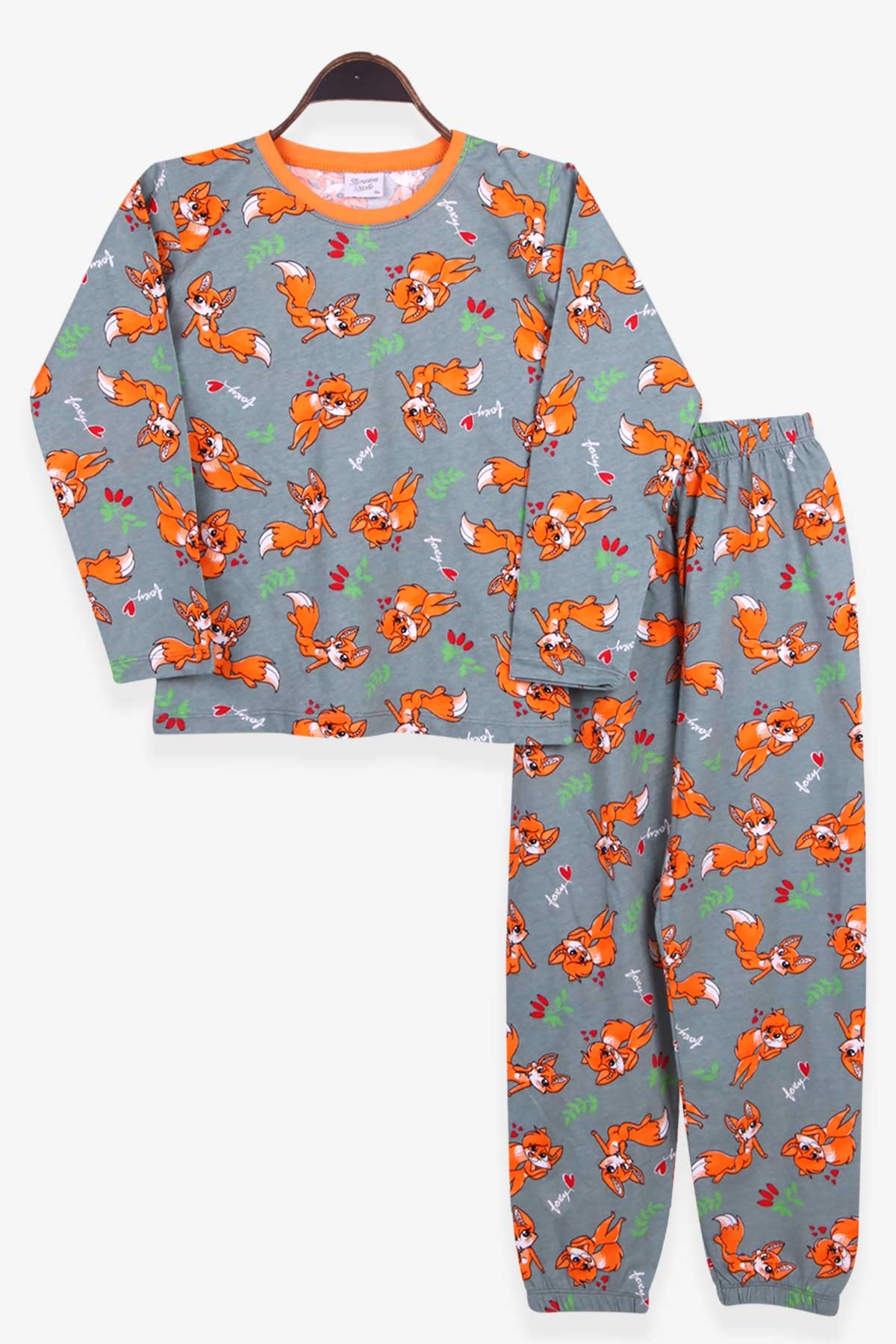 Breeze Kız Çocuk Pijama Takımı Tilkicik Desenli Mint Yeşili (9-12 Yaş)